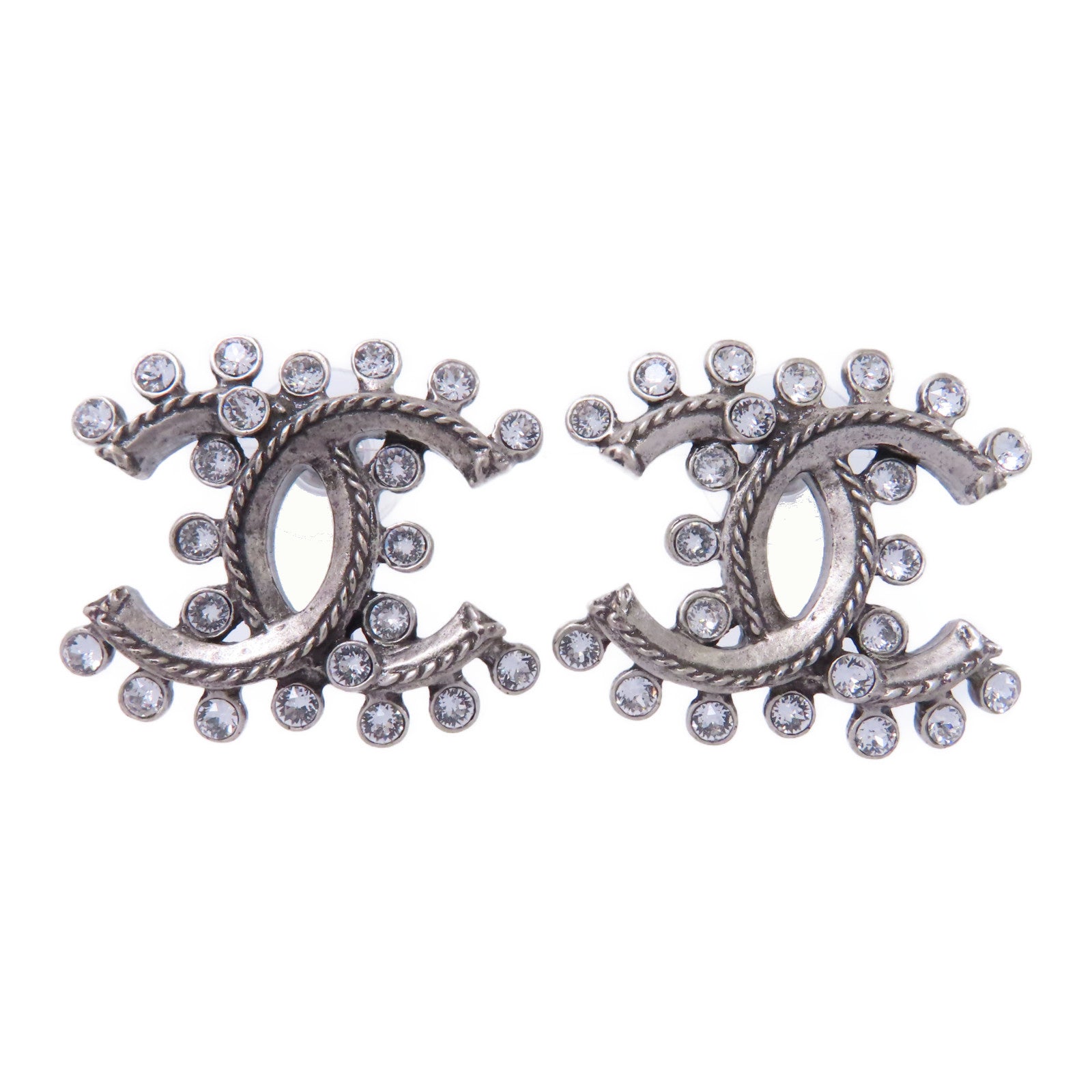 CHANEL 【激減優惠】PVC/金屬Earrings耳環白色/銀色