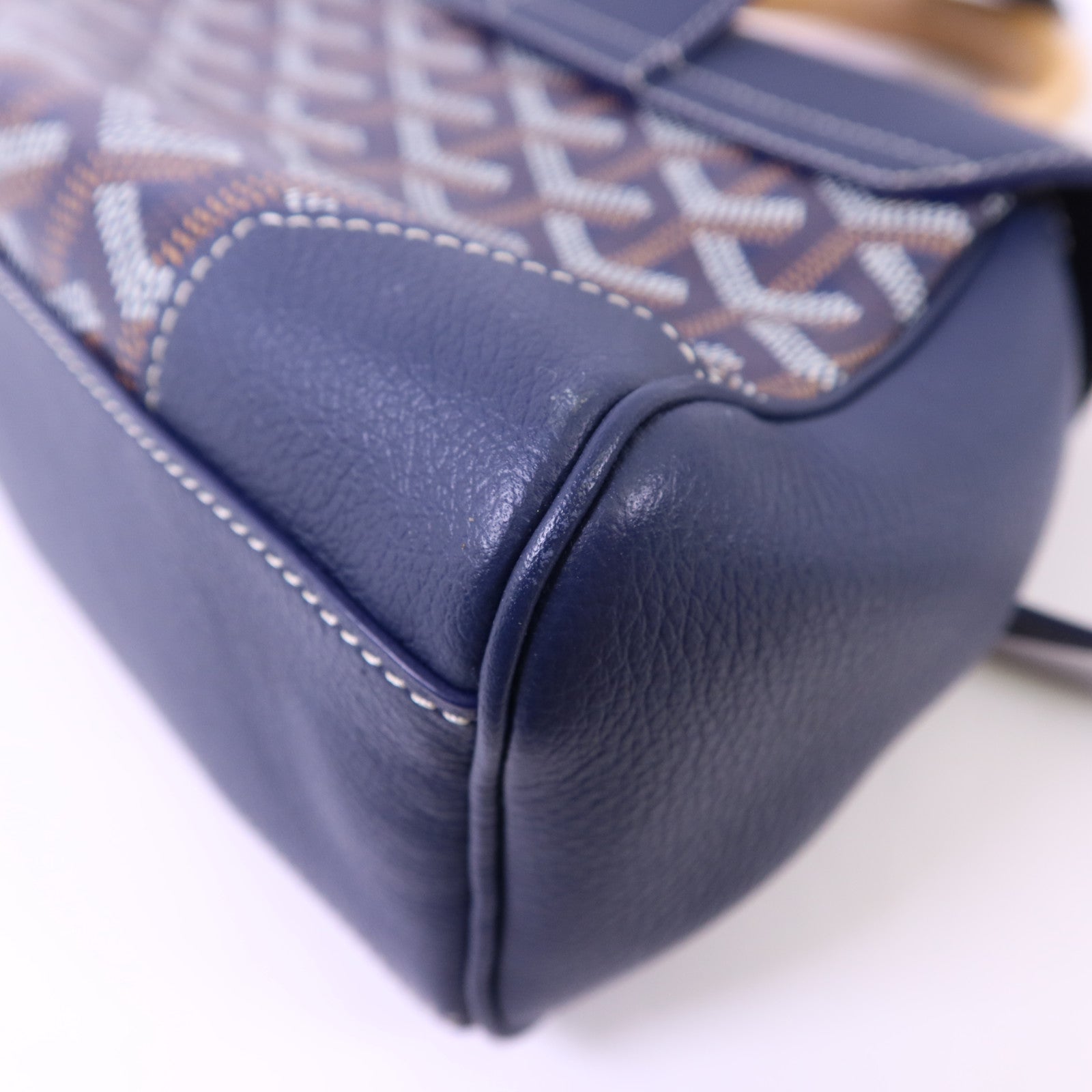 GOYARD 塗層帆布/牛皮皮革Souple Mini銀扣手挽肩背兩用袋