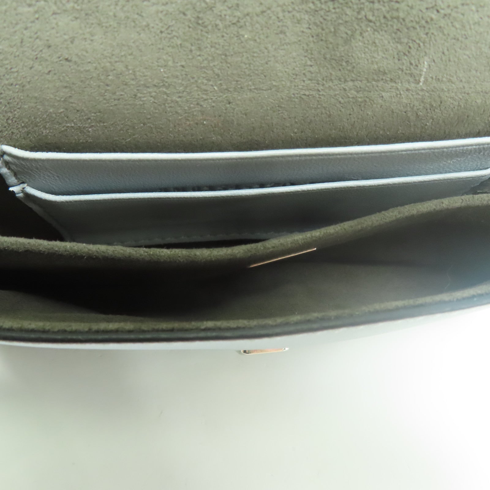 FENDI 牛皮皮革/狐狸毛Shoulder Bag銀扣肩背袋