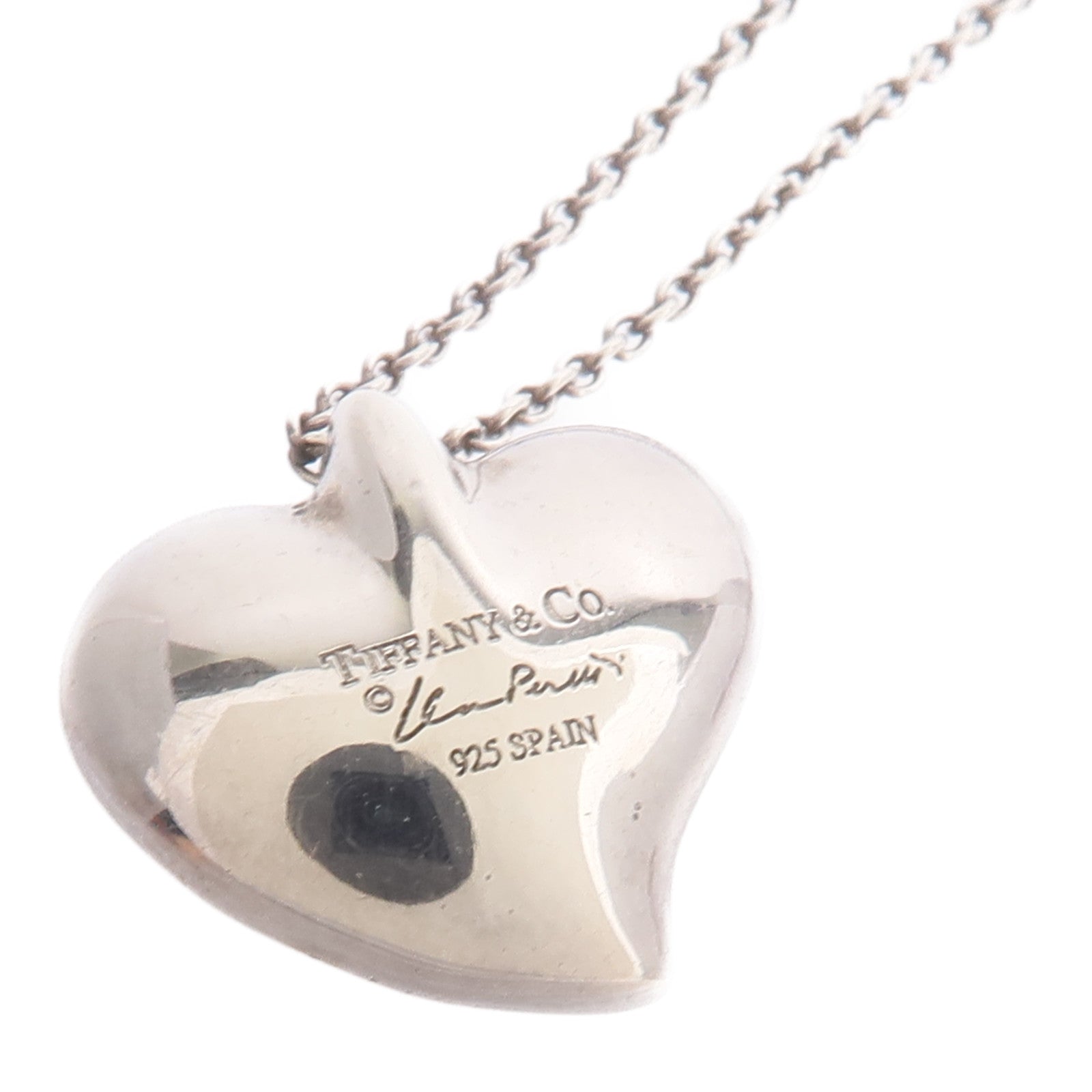 TIFFANY＆CO 925純銀Heart Pendant Necklace項鍊