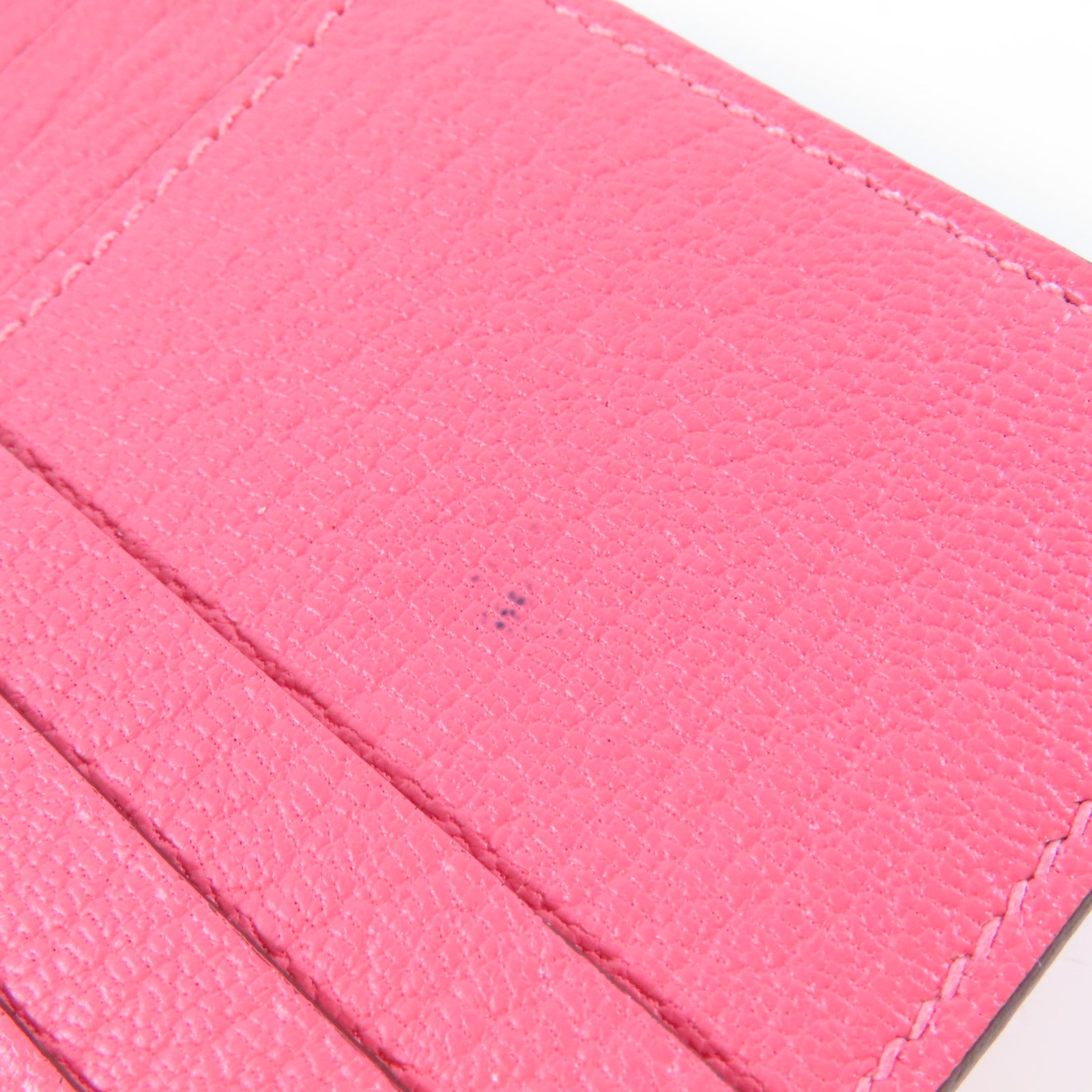 HERMES 【激減優惠】Chevre皮革Bearn Wallet銀扣錢包Rose Azalee杜鵑粉紅色