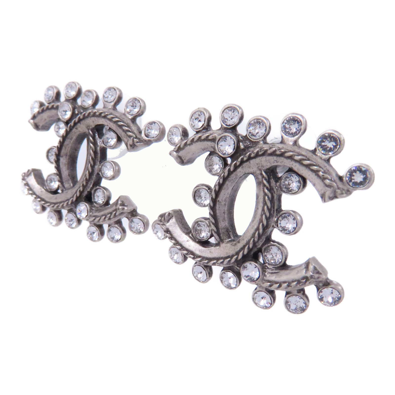 CHANEL 【激減優惠】PVC/金屬Earrings耳環白色/銀色