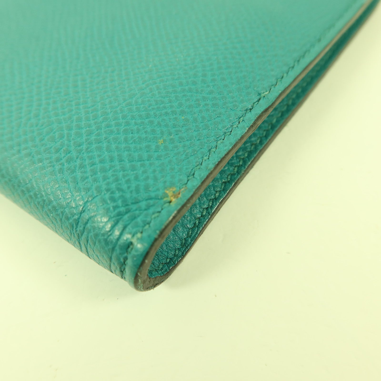 HERMES 【激減優惠】Epsom皮革Zipper Long Wallet銀扣拉鏈長錢包Bleu Paon