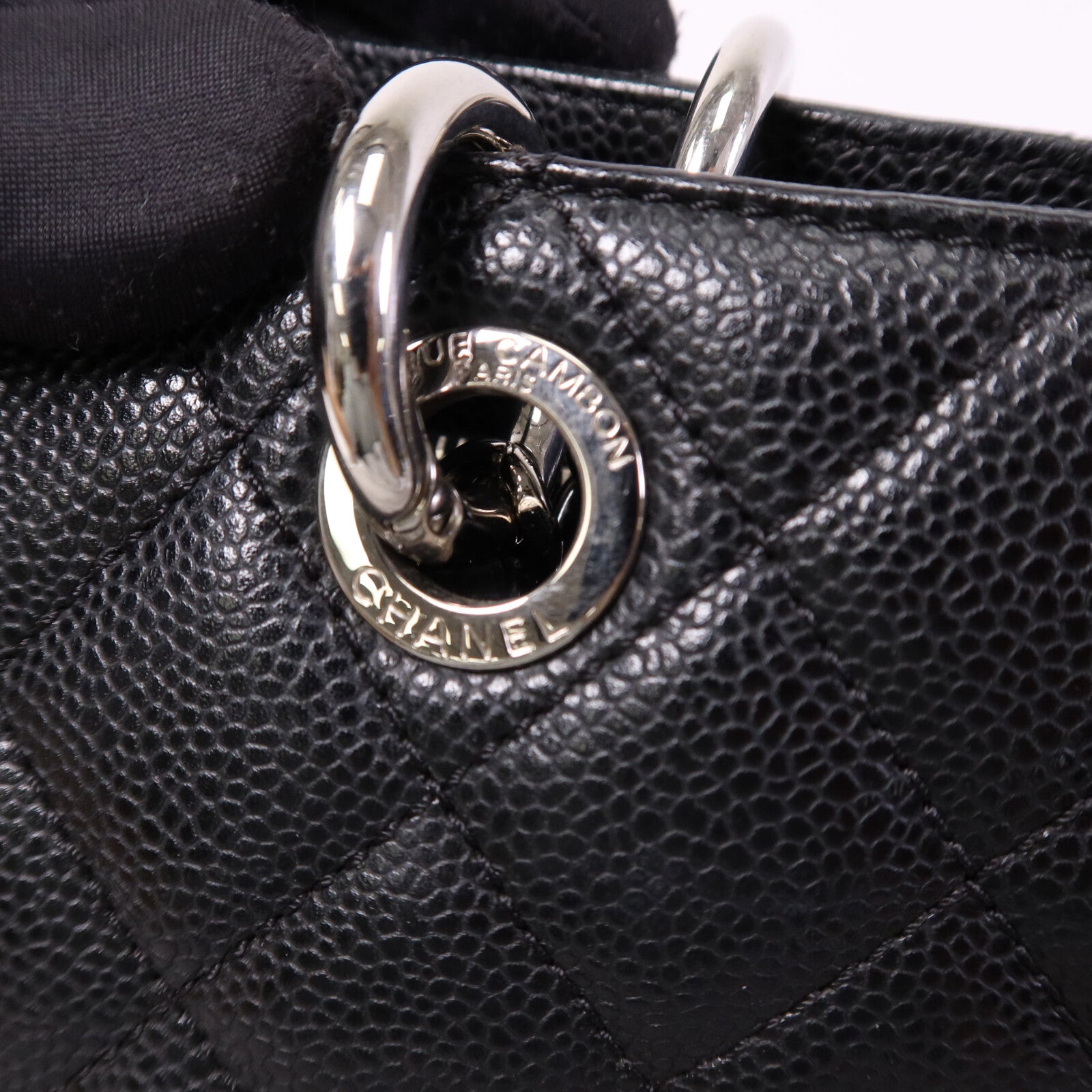 CHANEL 牛皮皮革GST Grand Shopping Tote Bag銀扣鏈帶肩背袋