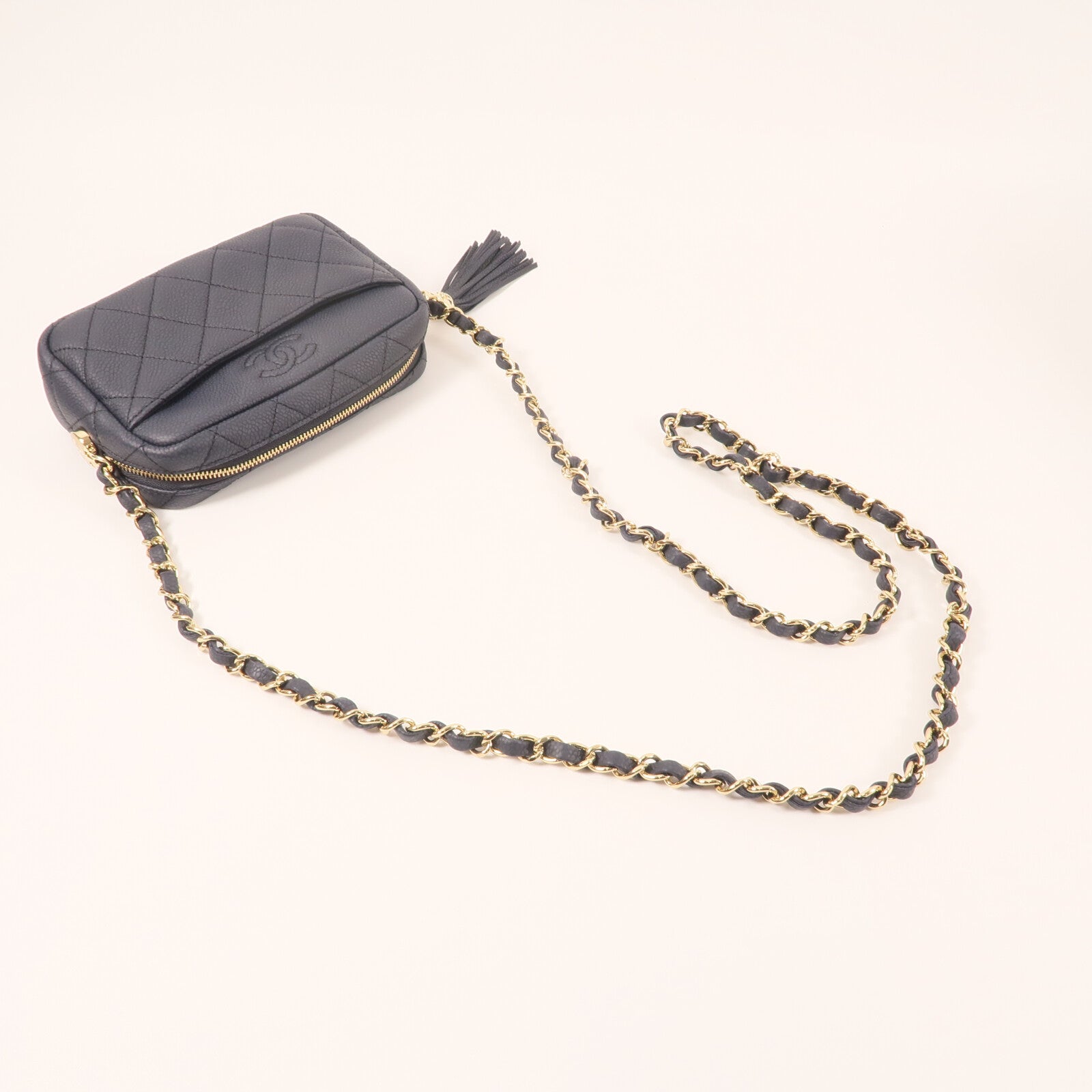 CHANEL 【激減優惠】牛皮皮革Chain Shoulder金扣鏈帶肩背袋