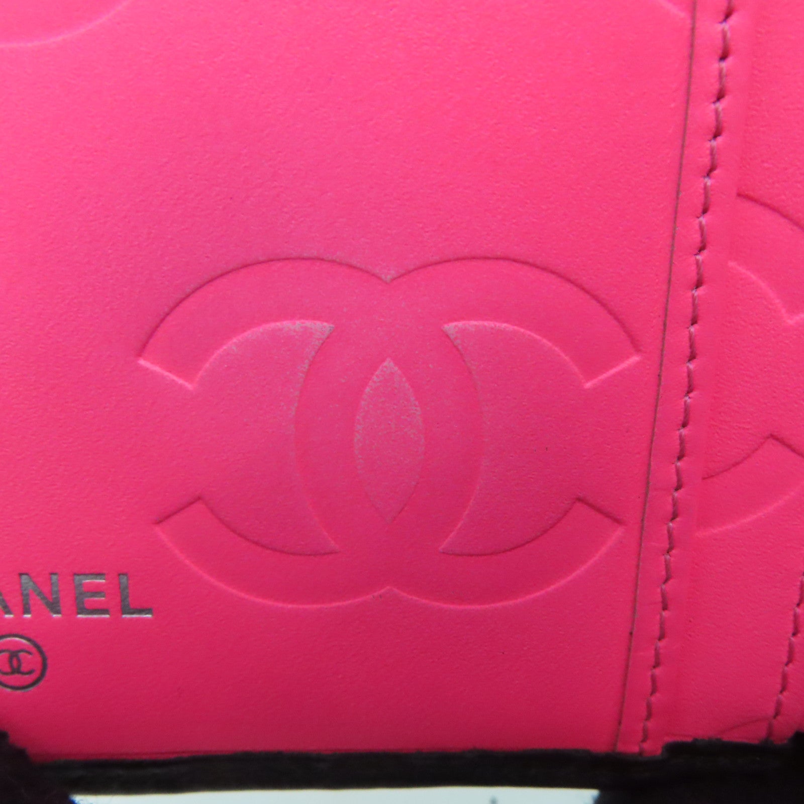 CHANEL 菱格牛皮皮革Combon Wallet钱包黑色