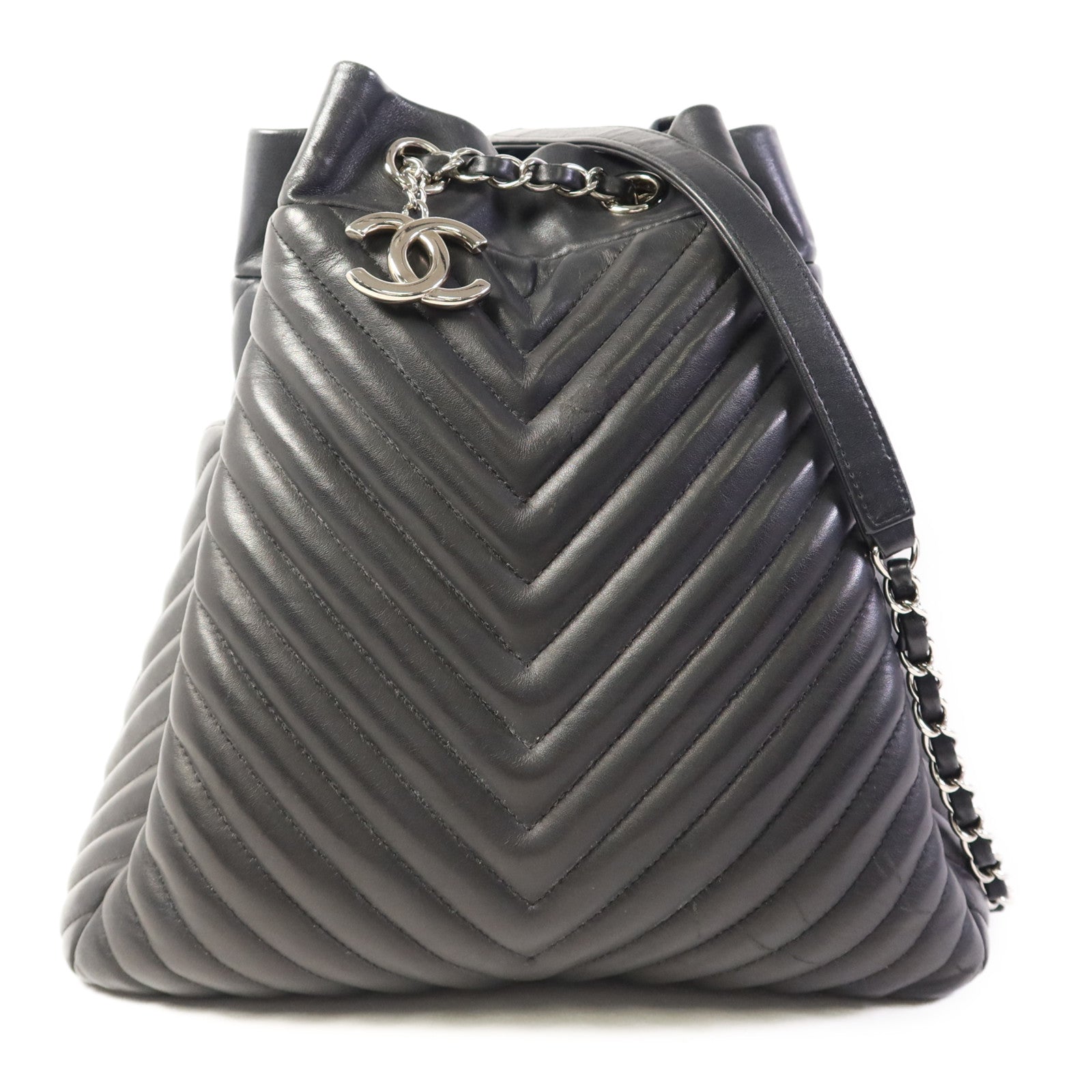 CHANEL 【激減優惠】羊皮皮革Shoulder Bag銀扣肩背袋
