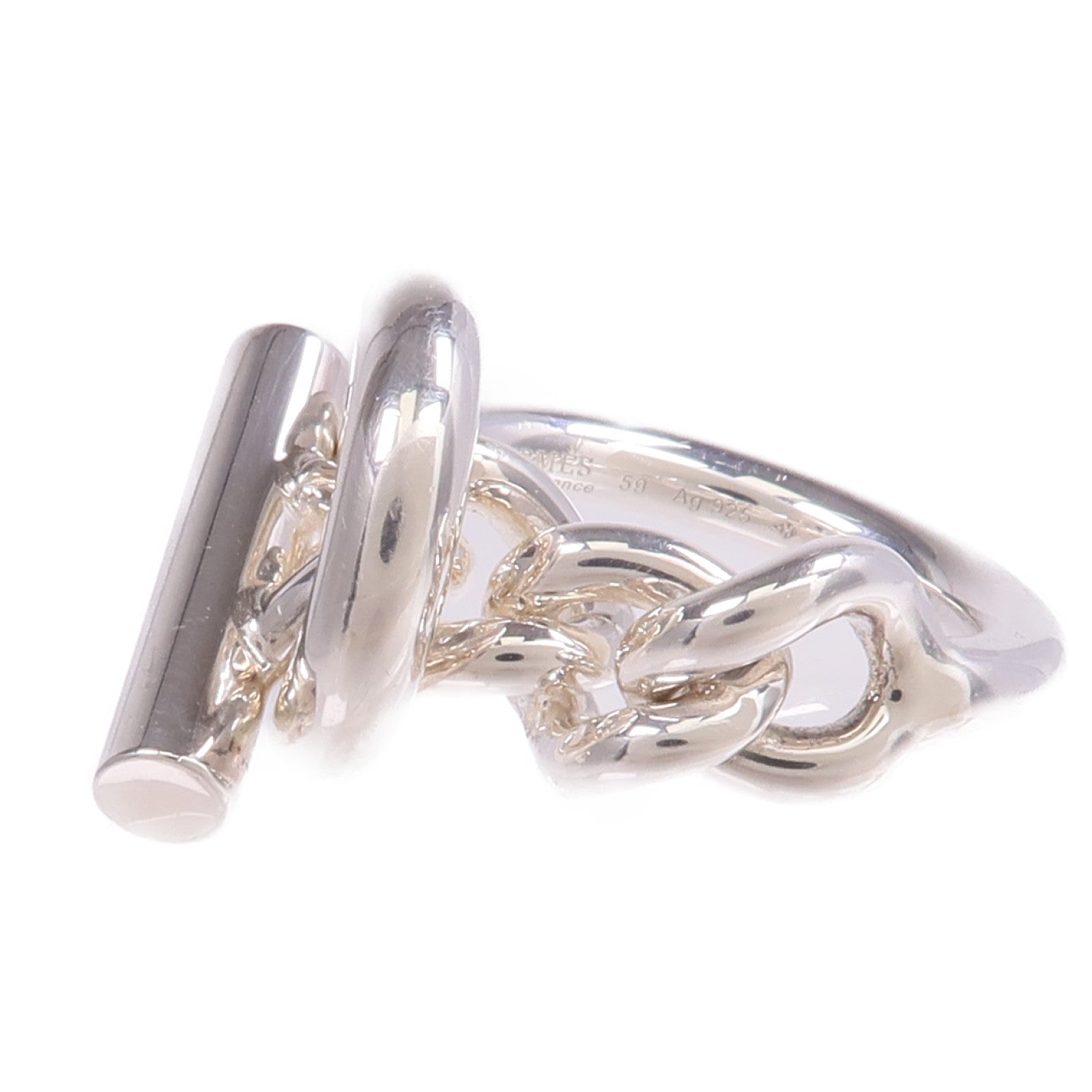 HERMES 925純銀Croisette Ring戒指Hermes#59US#8.75