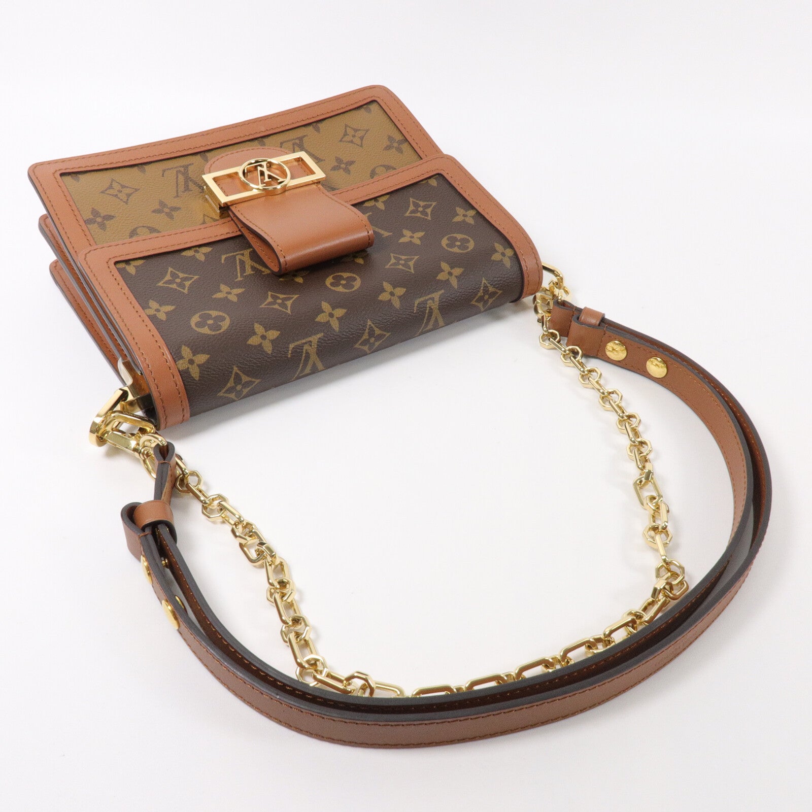 LOUIS VUITTON Monogram Reverse Dauphine MM肩背袋
