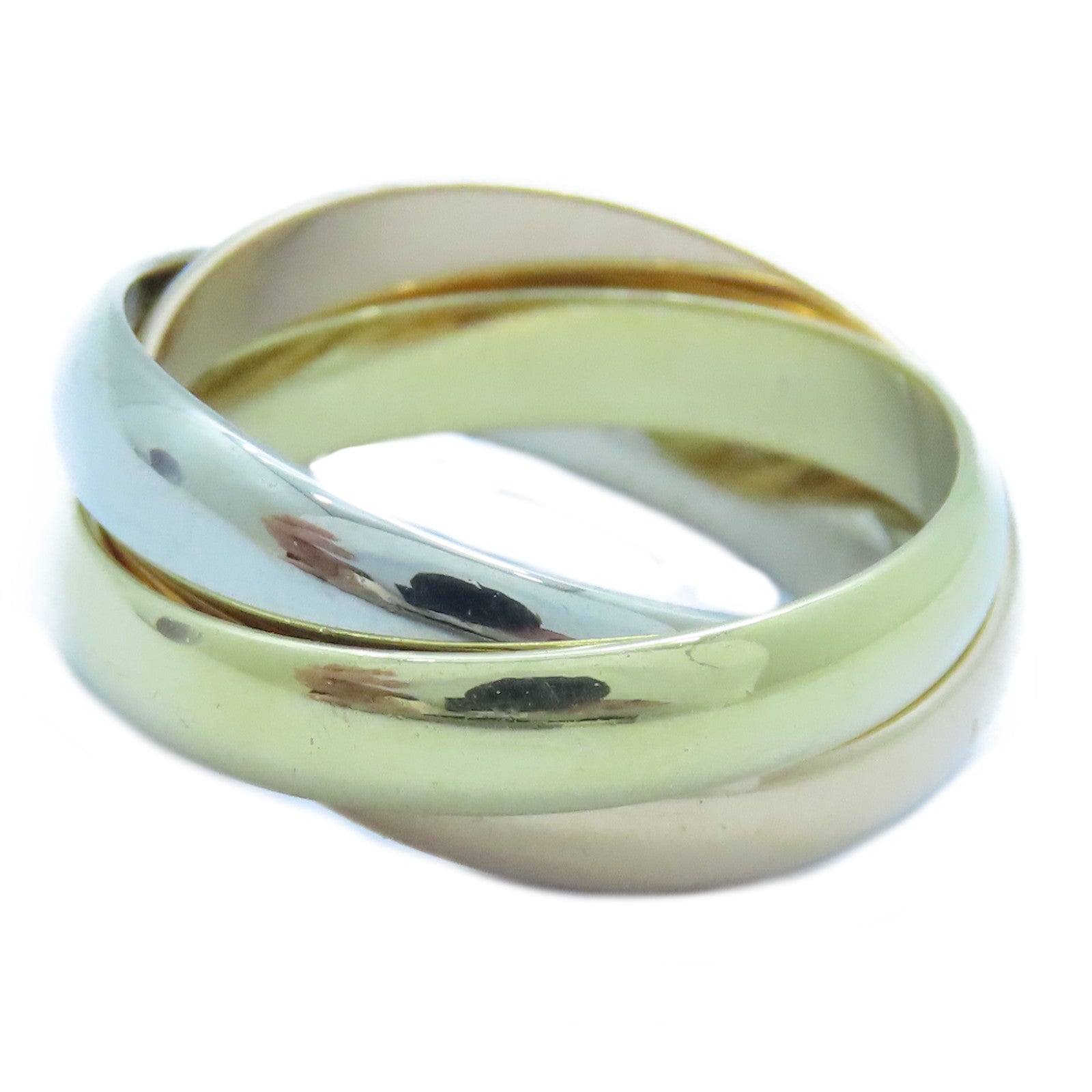 CARTIER 18K黃金/白金/玫瑰金Trinity戒指Cartier#51/US#5.75