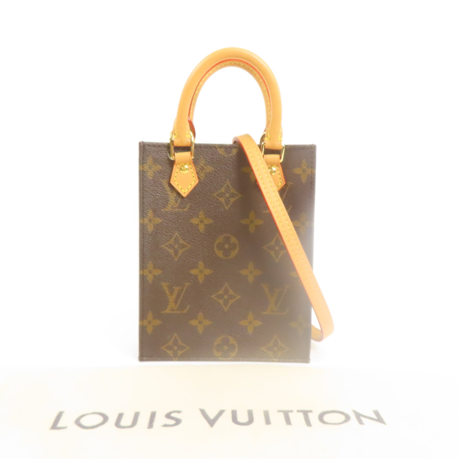 LOUIS VUITTON 【激減優惠】Monogram Petit Sac Plat金扣手挽肩背兩用袋Monogram Petit Sac Plat金扣手挽肩背兩用袋
