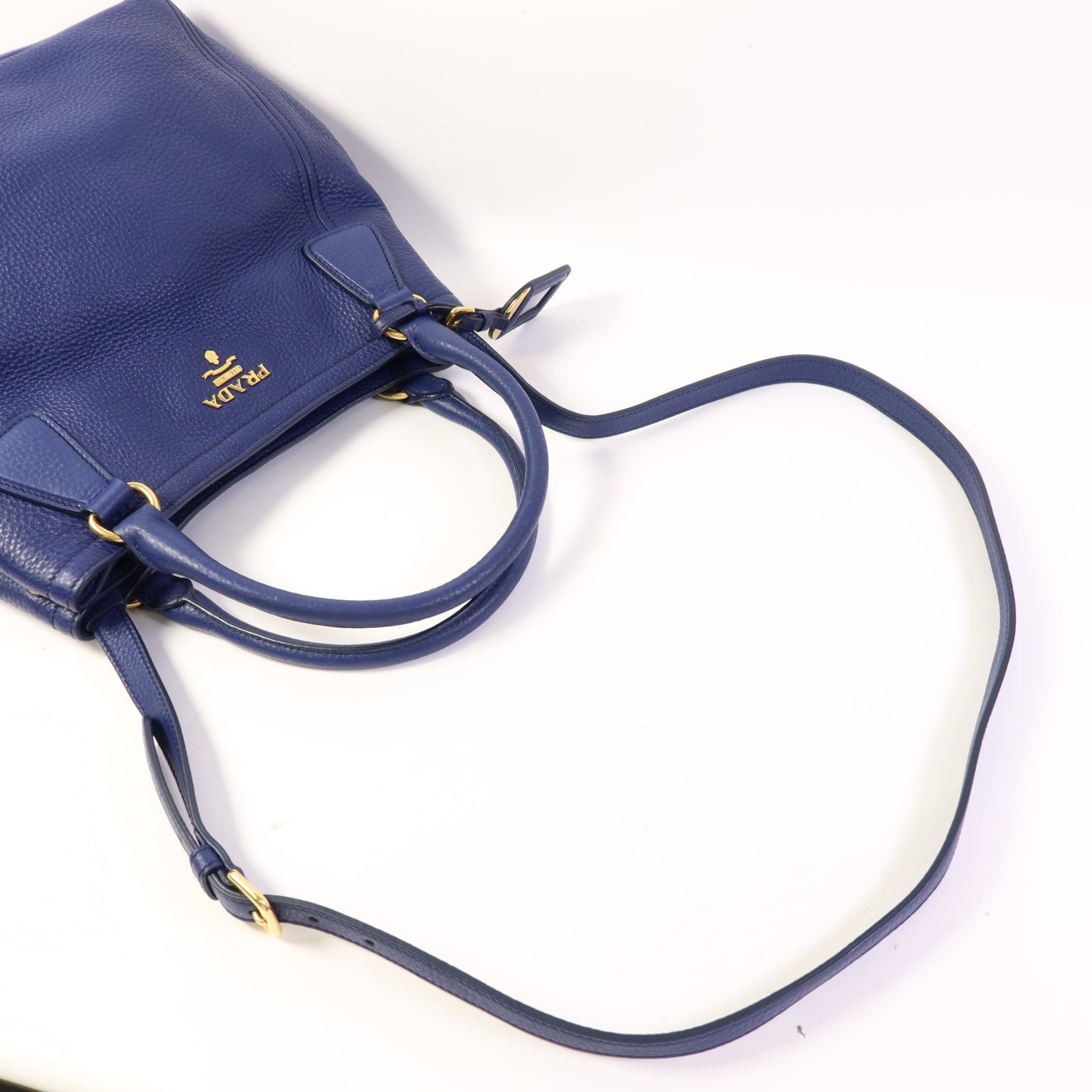 PRADA 牛皮皮革2 Way Shoulder Bag金扣手挽肩背兩用袋