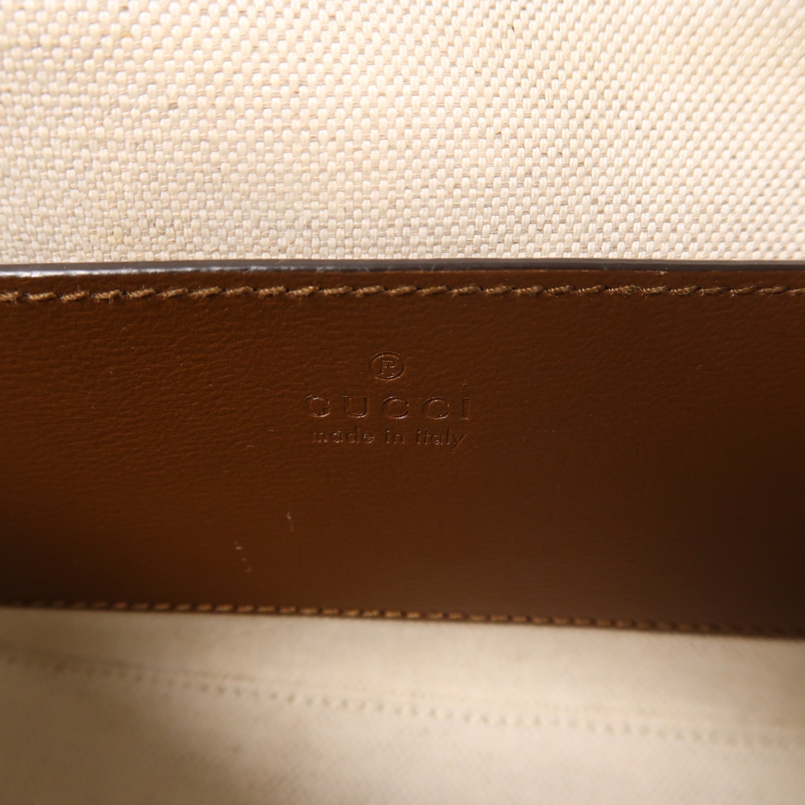 GUCCI 塗層帆布/牛皮皮革Horsebit 1955 Small金扣肩背袋