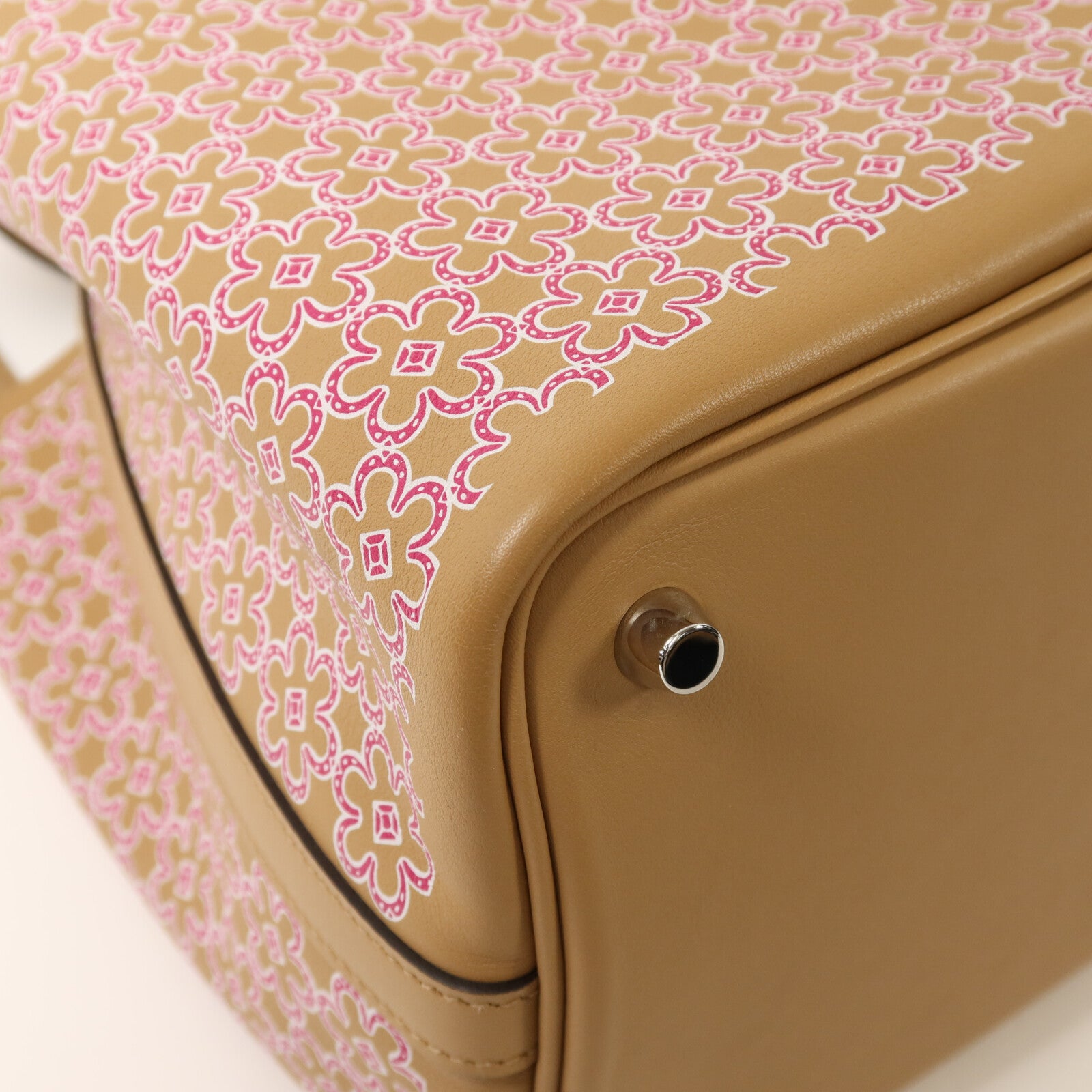 HERMES Swift皮革Picotin PM Lucky Daisy手挽袋銀扣手挽袋Chai/紫色