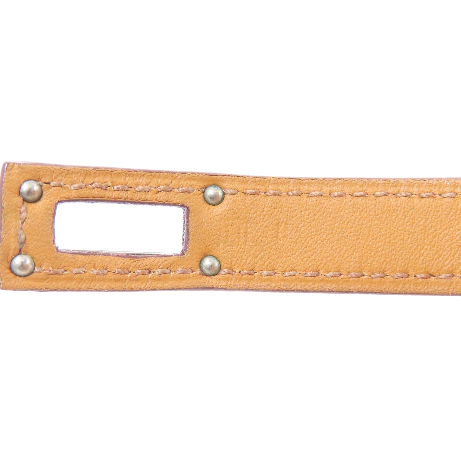 HERMES Swift皮革Kelly Double Tour Bracelet銀扣手鏈Rough H/紅色
