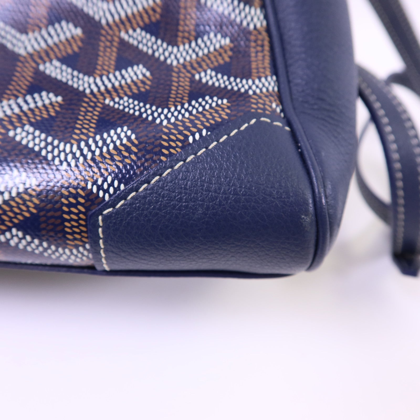 GOYARD 塗層帆布/牛皮皮革Souple Mini銀扣手挽肩背兩用袋