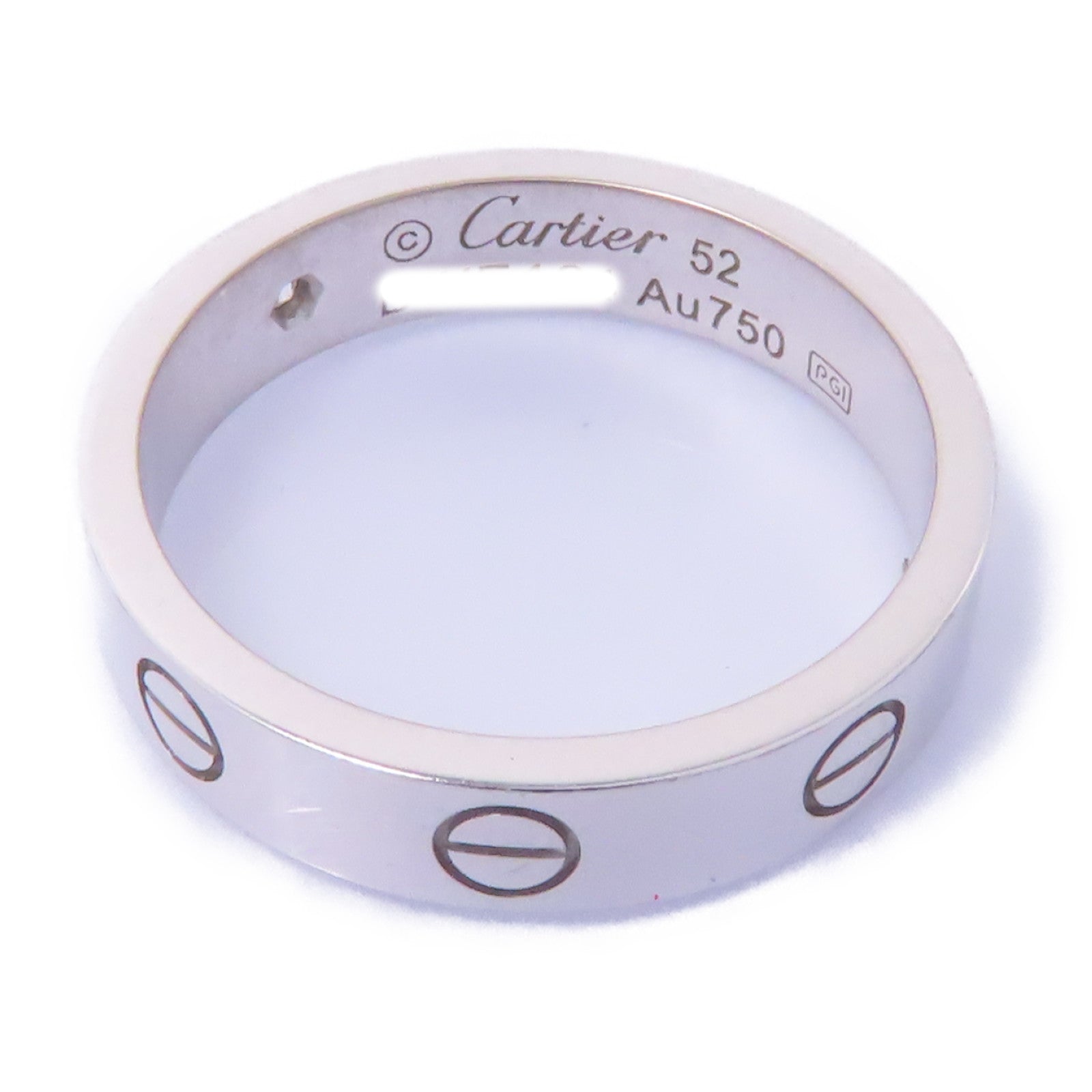 CARTIER 18K白金Love Ring戒指Cartier#52/US#6.25