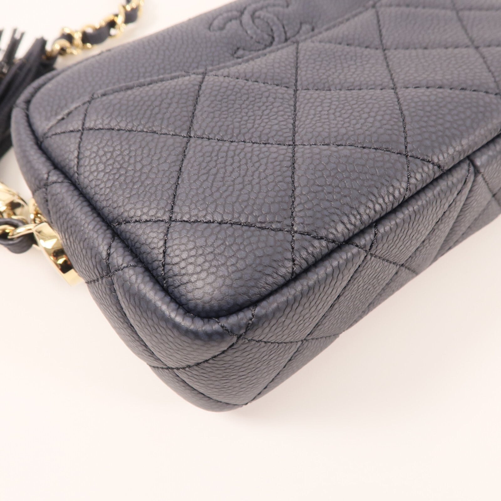 CHANEL 【激減優惠】牛皮皮革Chain Shoulder金扣鏈帶肩背袋