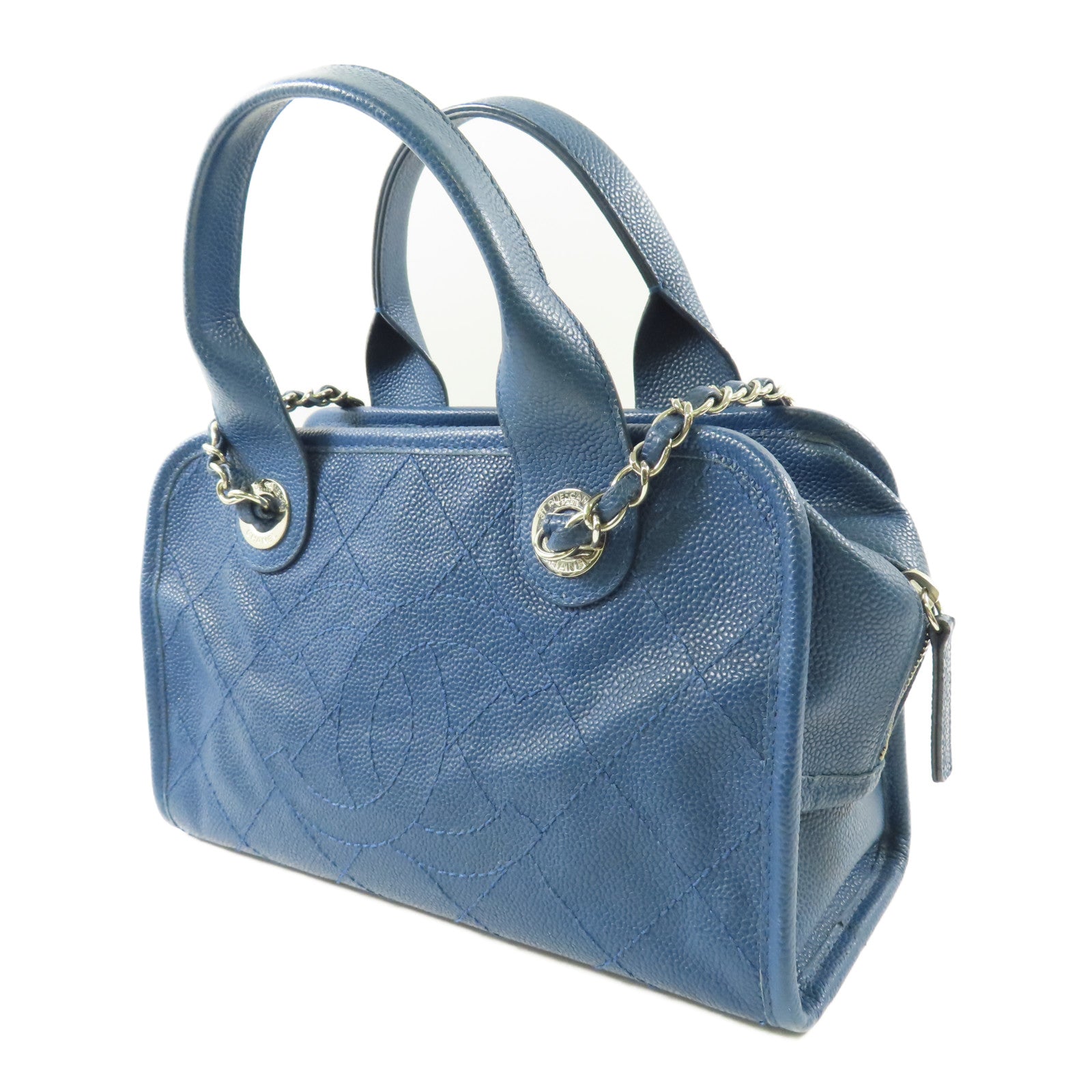 CHANEL 【激減優惠】牛皮皮革2 Way Shoulder銀扣鏈帶手挽肩背兩用袋