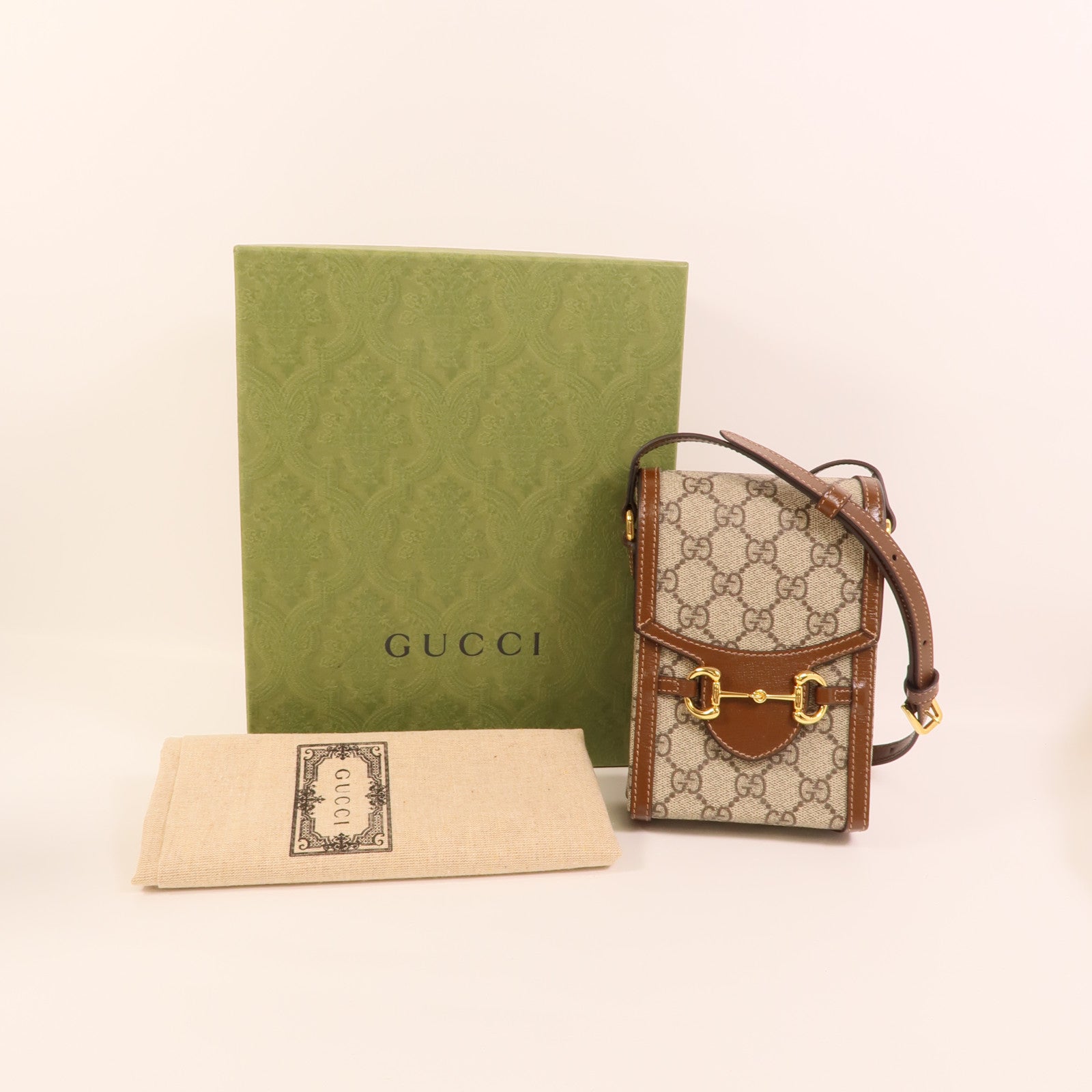 GUCCI 塗層帆布Horsebit 1955 Mini肩背袋