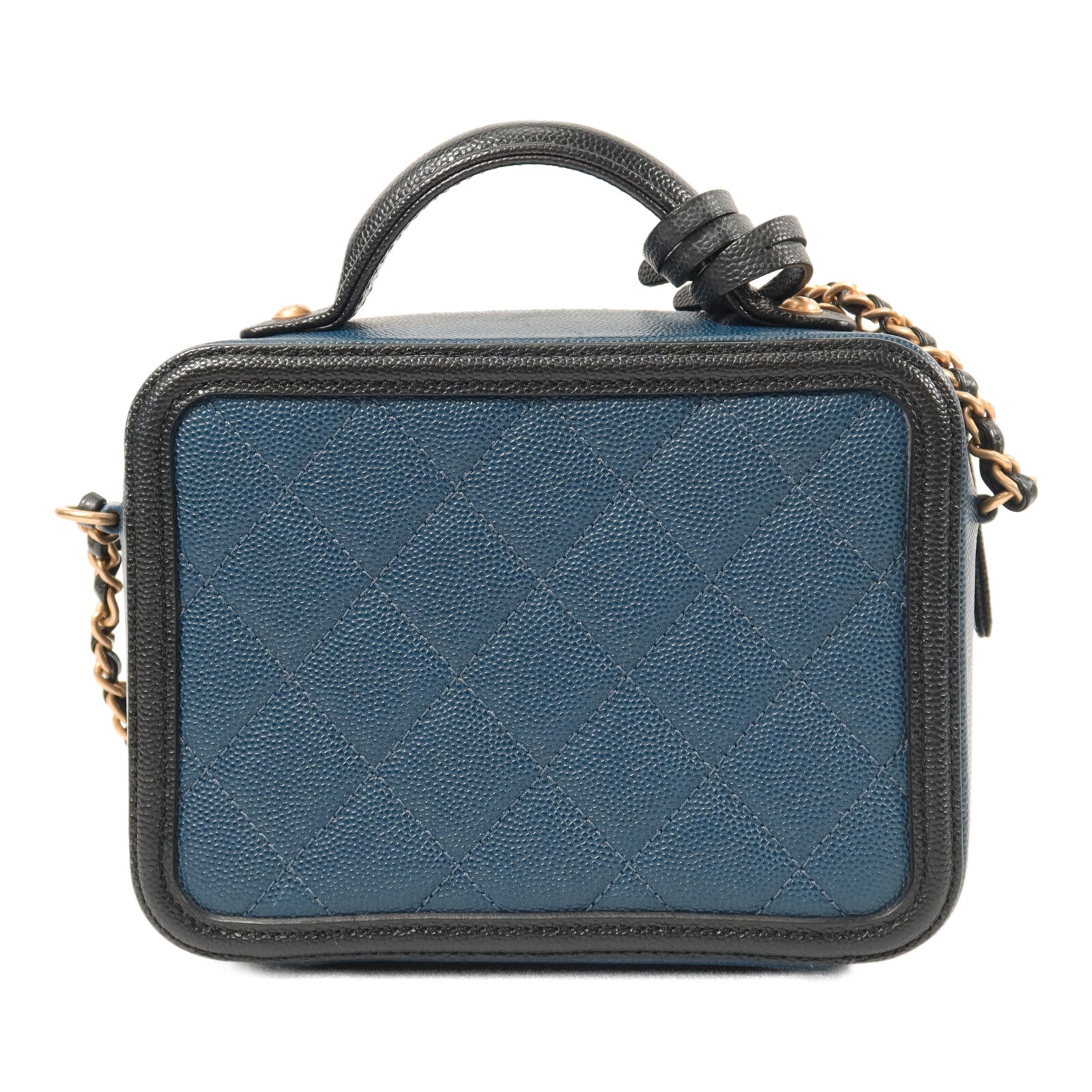 CHANEL 牛皮皮革CC Filigree Vanity Case Small手挽肩背兩用袋