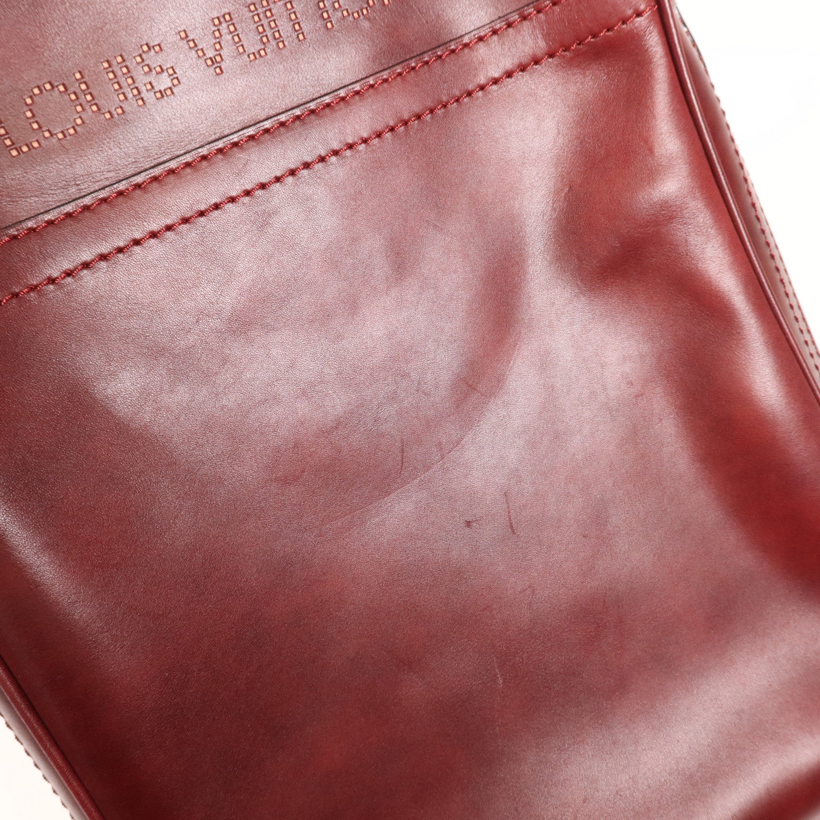 LOUIS VUITTON 牛皮皮革Shoulder Bag銀扣肩背袋