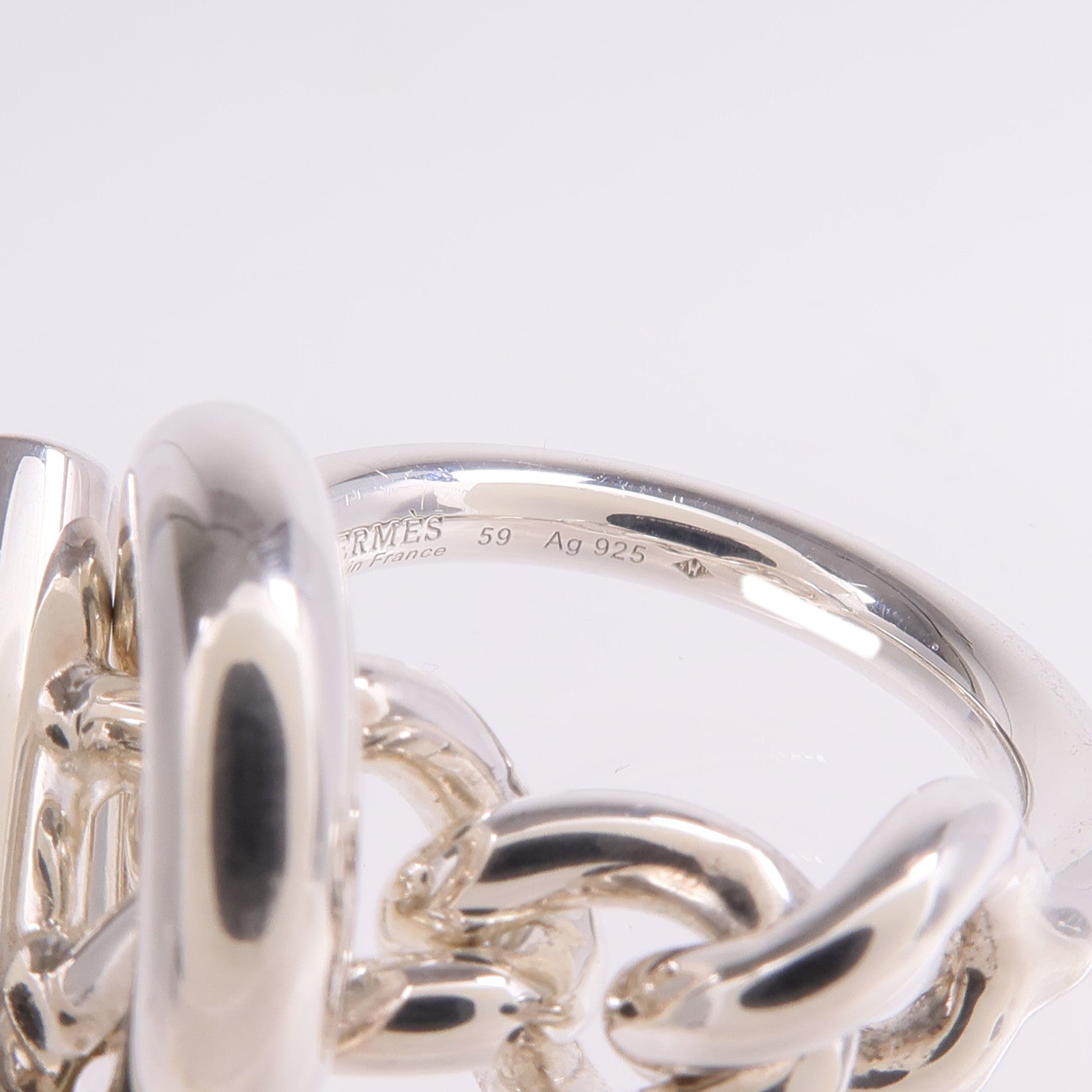HERMES 925純銀Croisette Ring戒指Hermes#59US#8.75