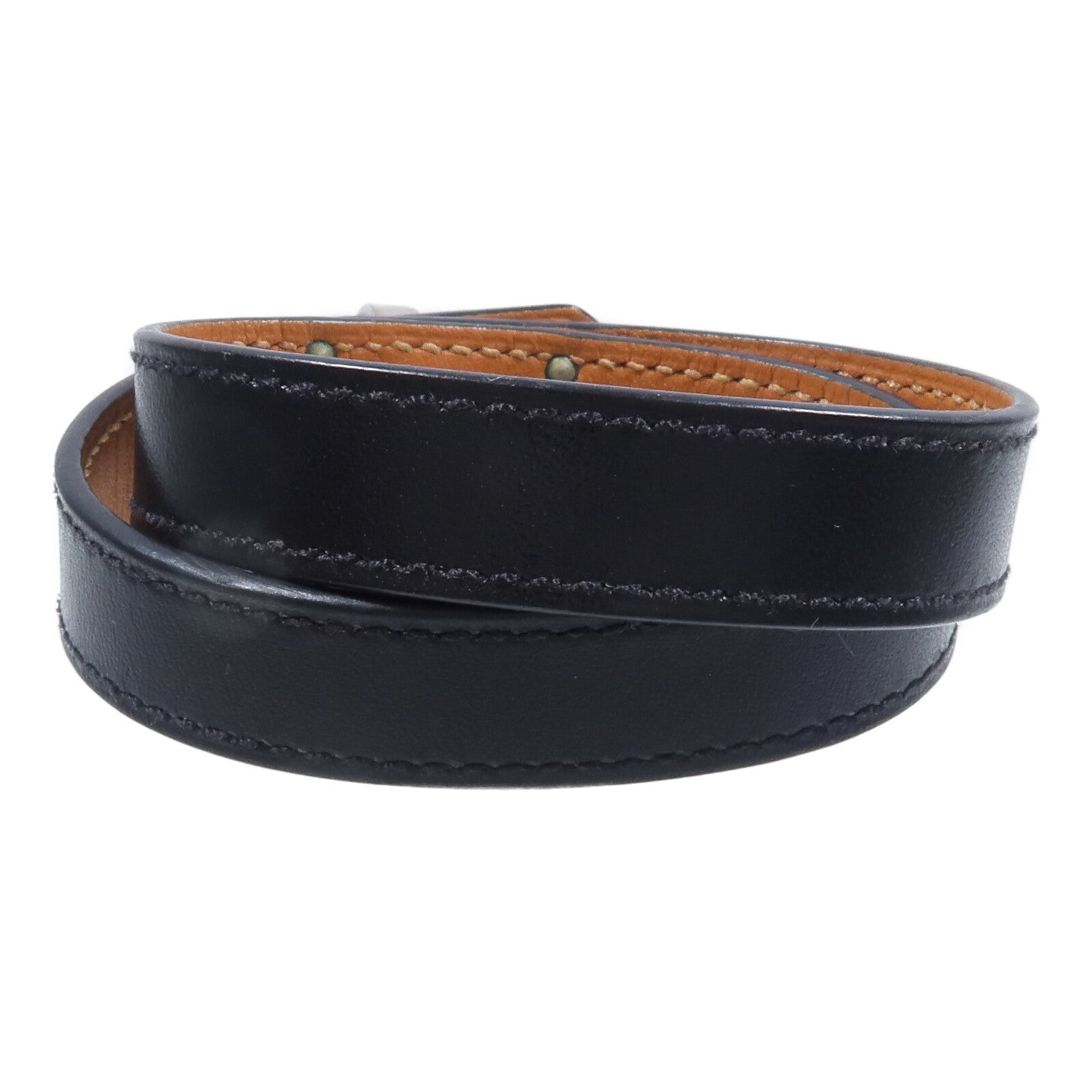 HERMES Box Calf皮革Kelly Double Tour手帶Noir