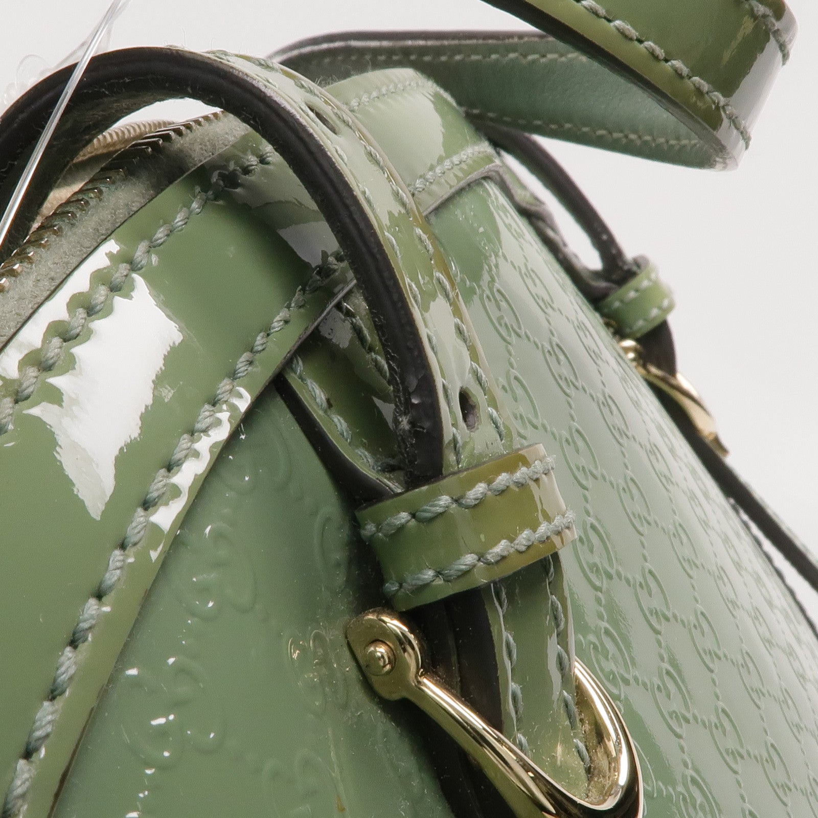 GUCCI 漆皮皮革2 Way Shoulder金扣手挽肩背兩用袋