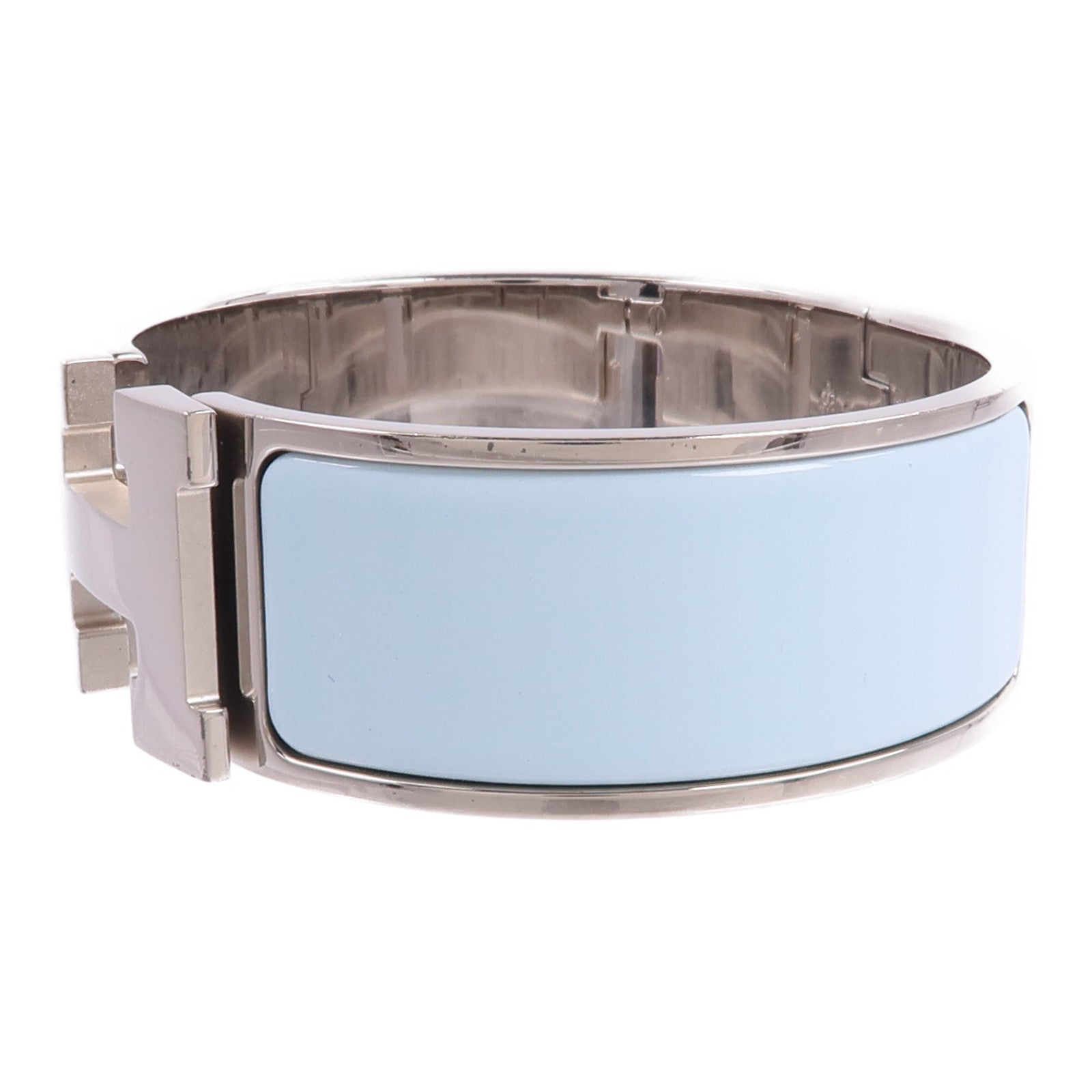 HERMES 金屬/琺瑯Clic Clac H Bracelet手鐲Bleu Polaire