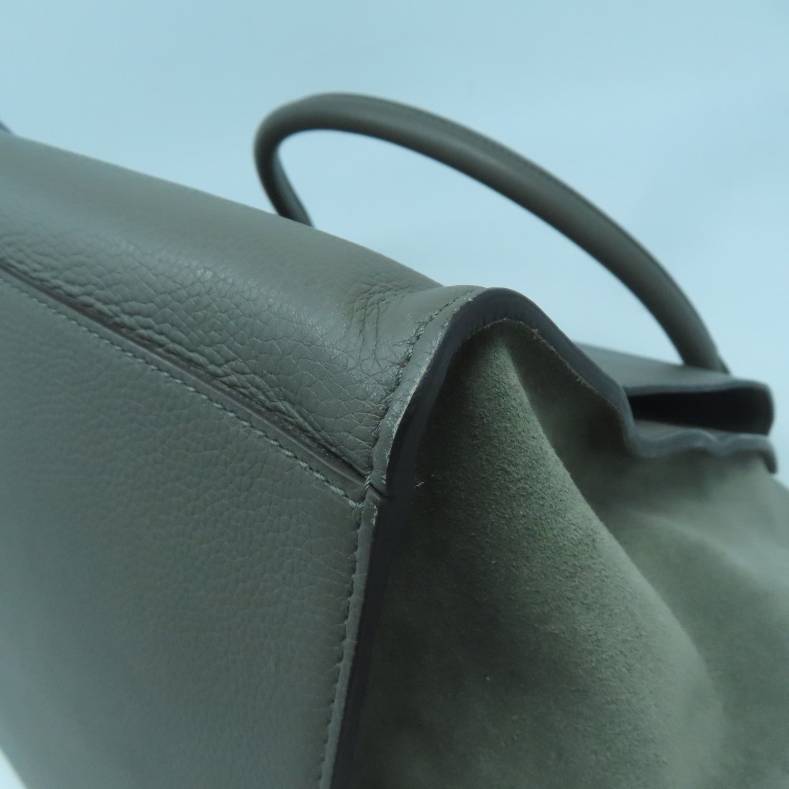 CELINE 【激減優惠】牛皮皮革Trapeze銀扣肩背袋綠色