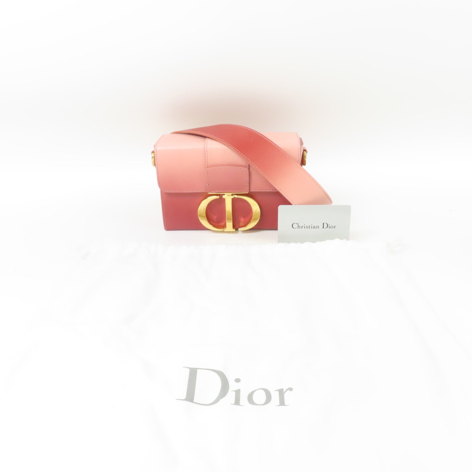 Dior 牛皮皮革Shoulder Bag金扣肩背袋粉紅色