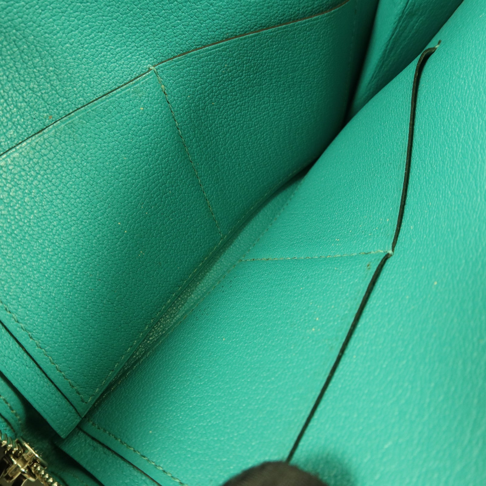 HERMES 【激減優惠】Epsom皮革Zipper Long Wallet銀扣拉鏈長錢包Bleu Paon