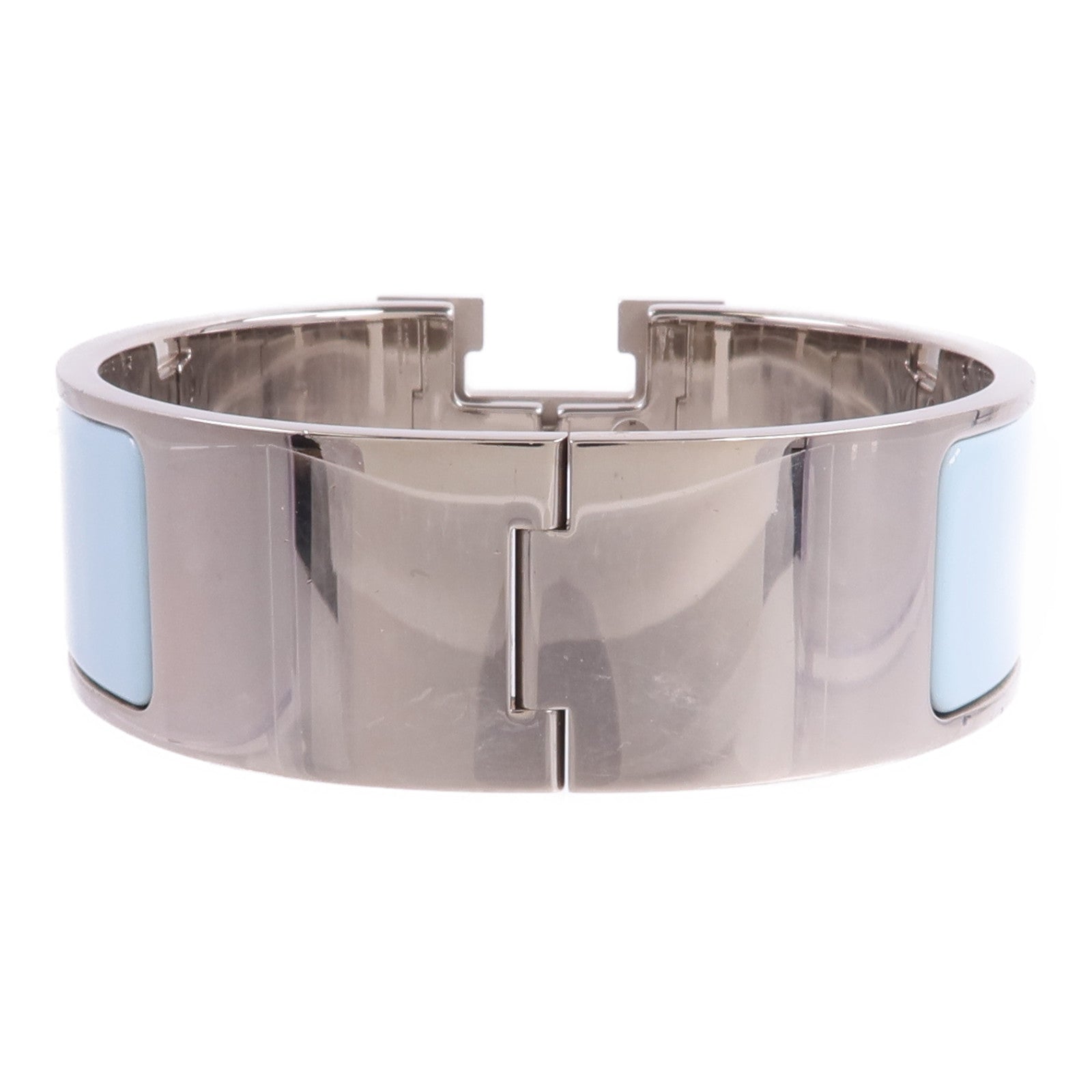 HERMES 金屬/琺瑯Clic Clac H Bracelet手鐲Bleu Polaire