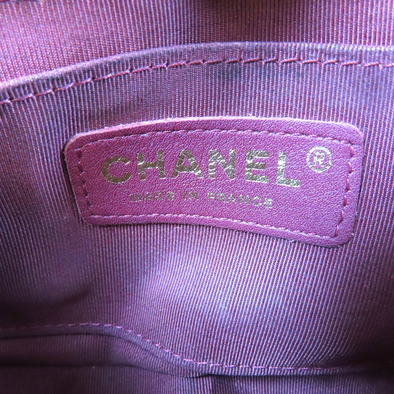 CHANEL 斜紋羊皮皮革Chain Flap Bag金扣鏈帶肩背袋紅色