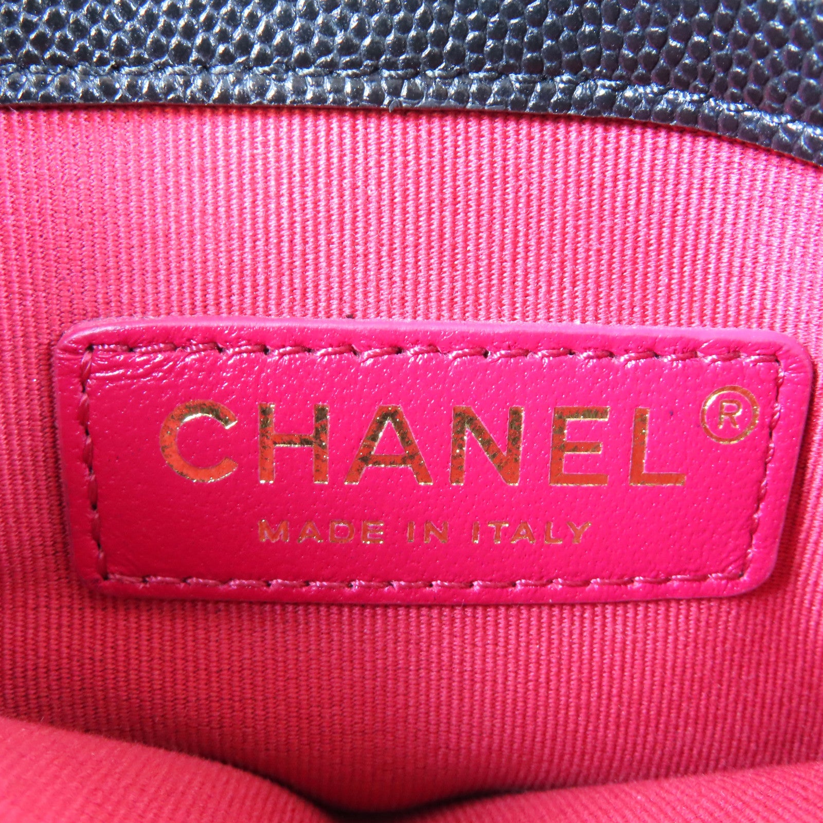 CHANEL 菱格Caviar皮革Chain Flap Bag金扣鏈帶肩背袋黑色