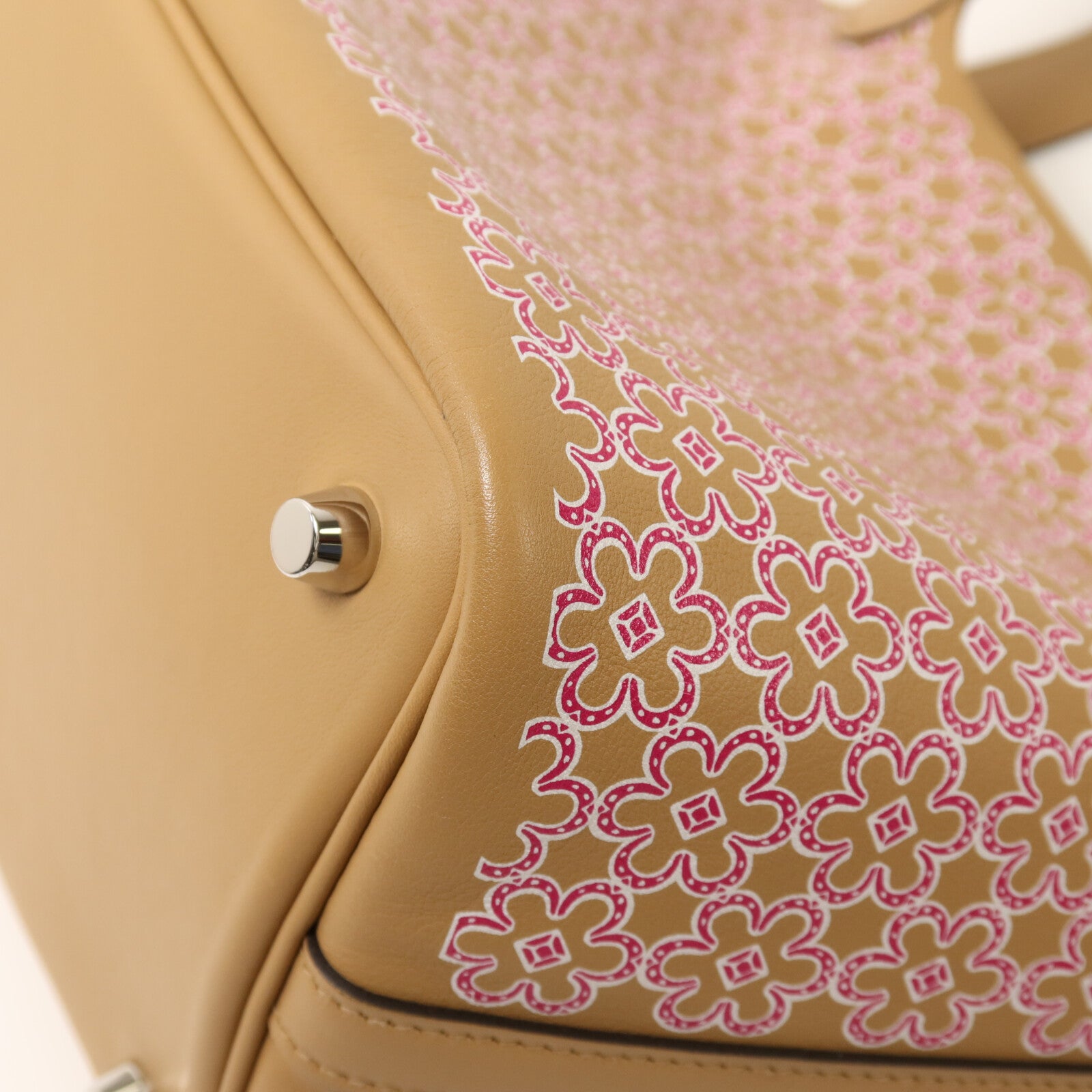 HERMES Swift皮革Picotin PM Lucky Daisy手挽袋銀扣手挽袋Chai/紫色