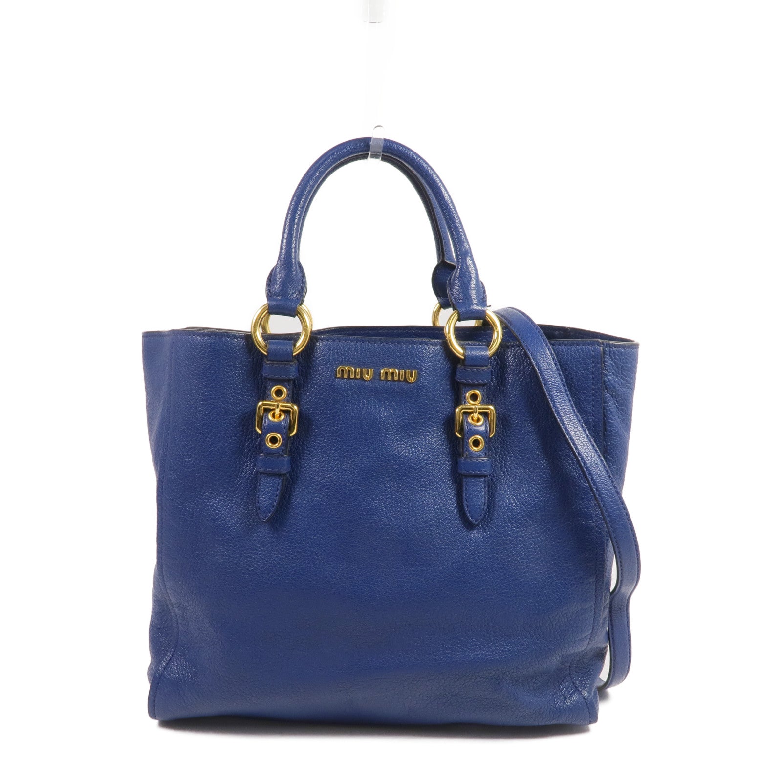 Miu Miu 牛皮皮革2 Way Shoulder金扣手挽肩背兩用袋