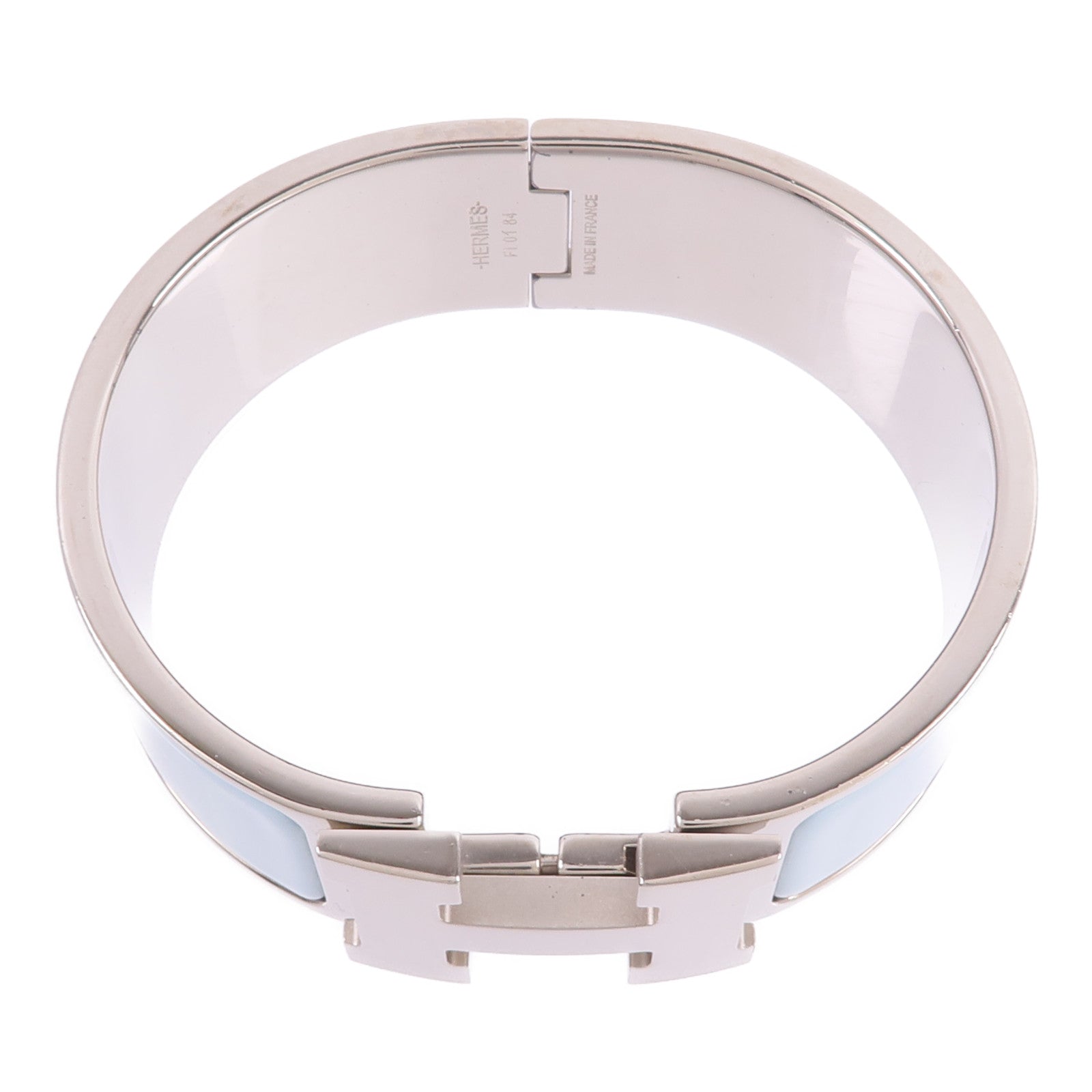 HERMES 金屬/琺瑯Clic Clac H Bracelet手鐲Bleu Polaire