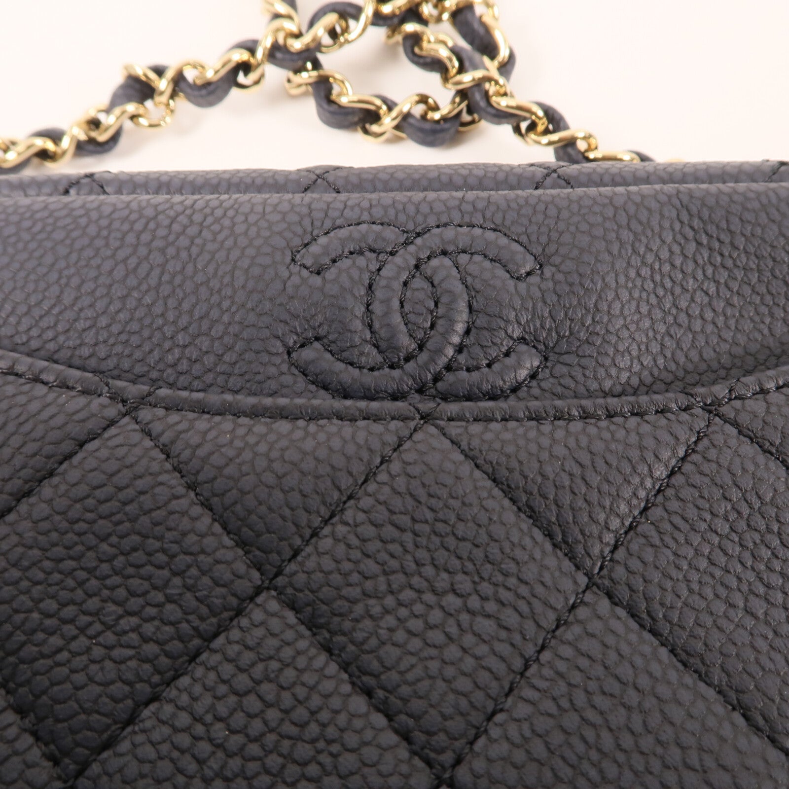 CHANEL 【激減優惠】牛皮皮革Chain Shoulder金扣鏈帶肩背袋