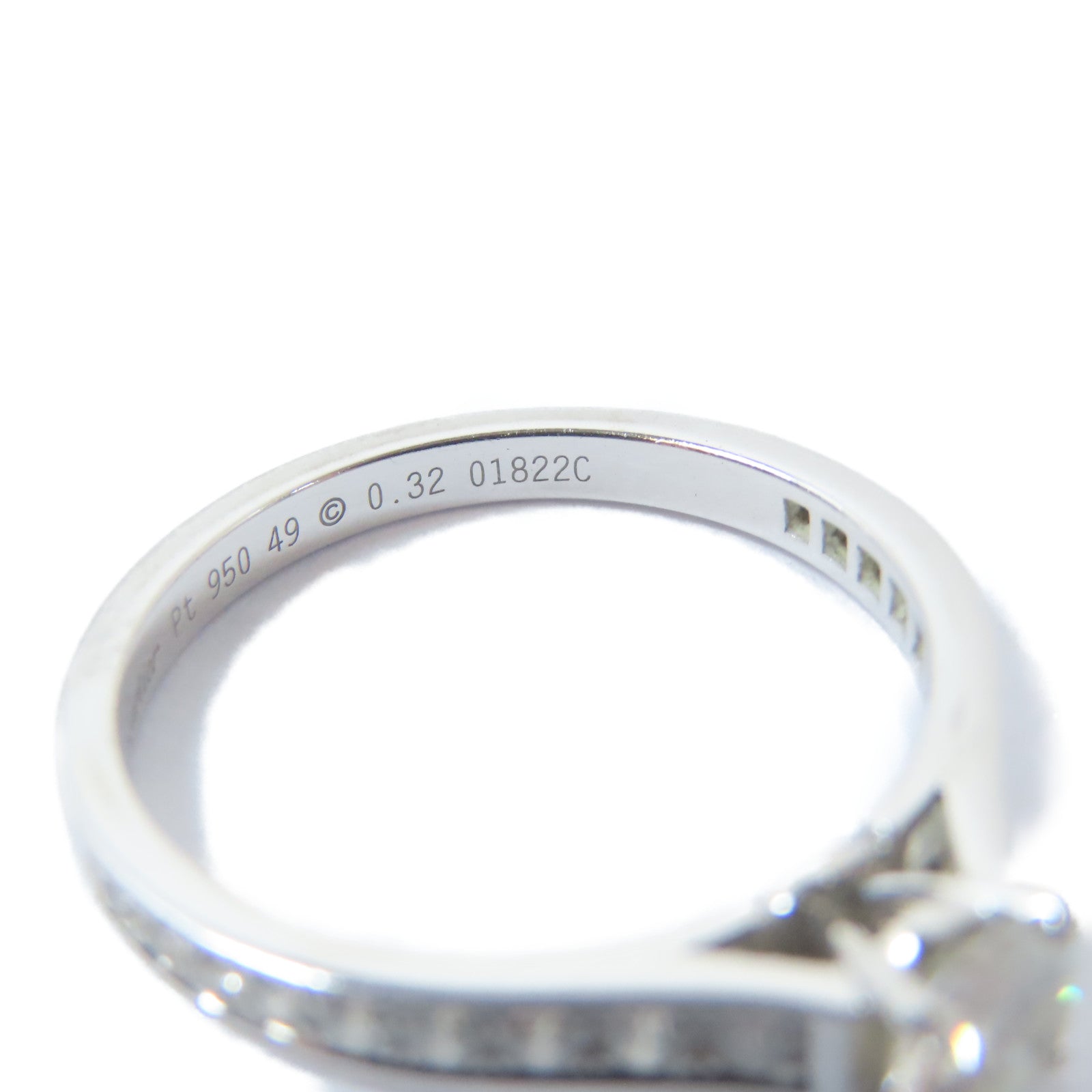 CARTIER 【激減優惠】950鉑金1895 Ring 0.32ct鑽石戒指Cartier#49/US#4.75