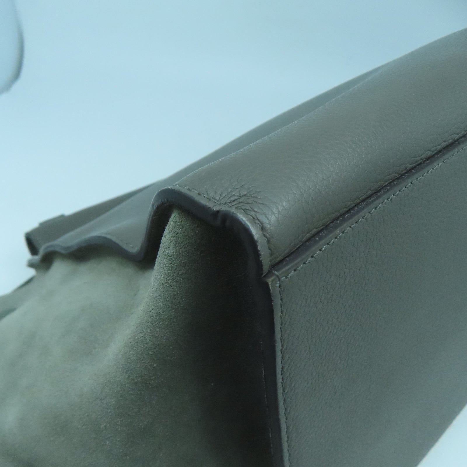 CELINE 【激減優惠】牛皮皮革Trapeze銀扣肩背袋綠色