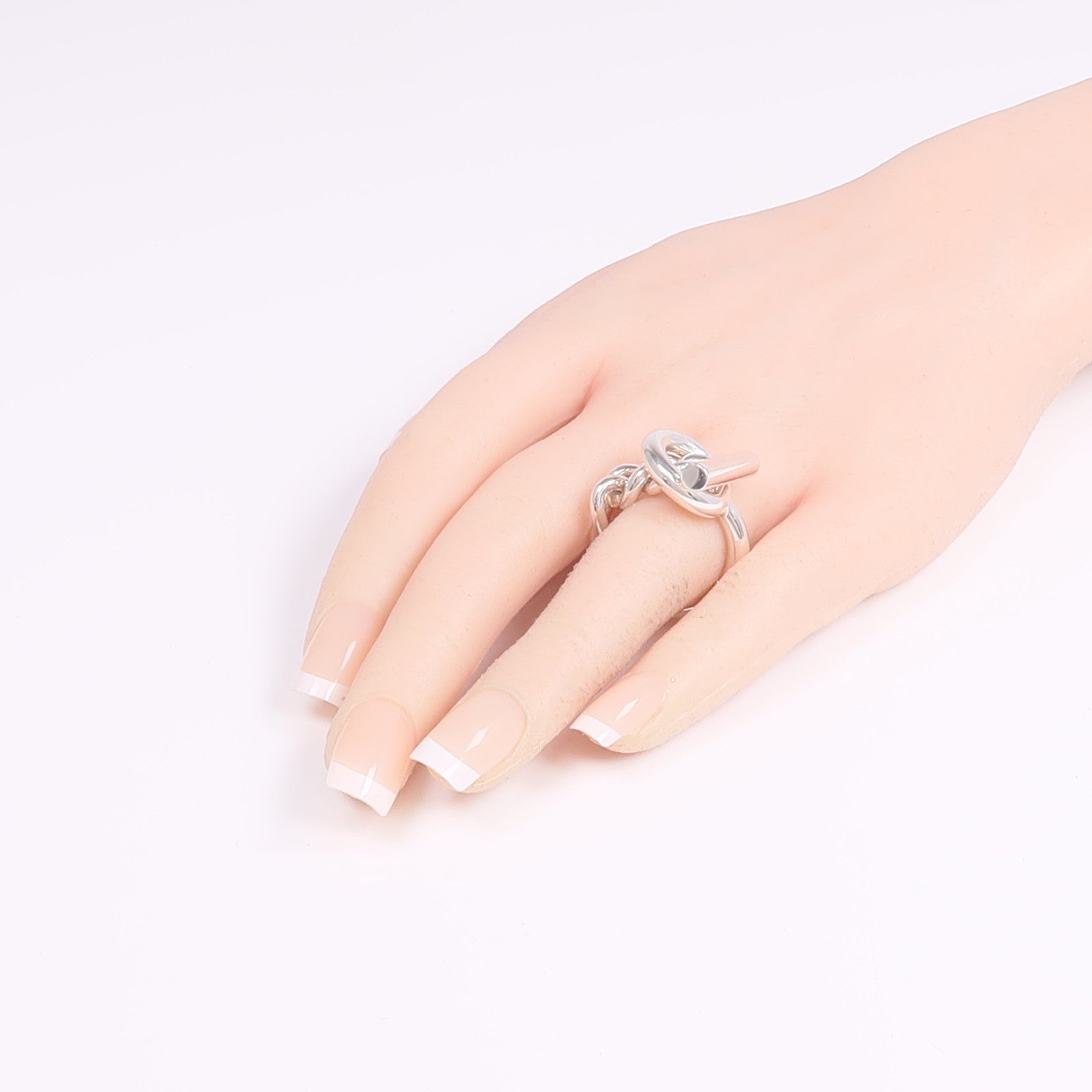 HERMES 925純銀Croisette Ring戒指Hermes#59US#8.75