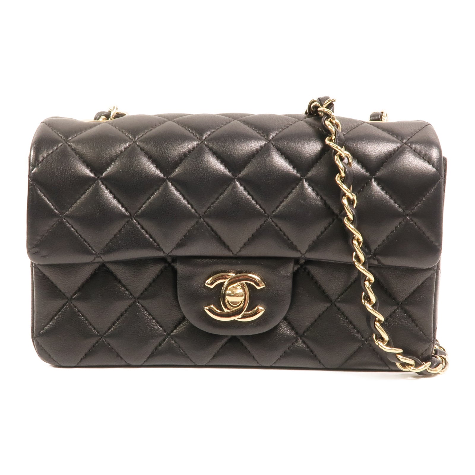CHANEL 羊皮皮革Classic 20金扣鏈帶肩背袋
