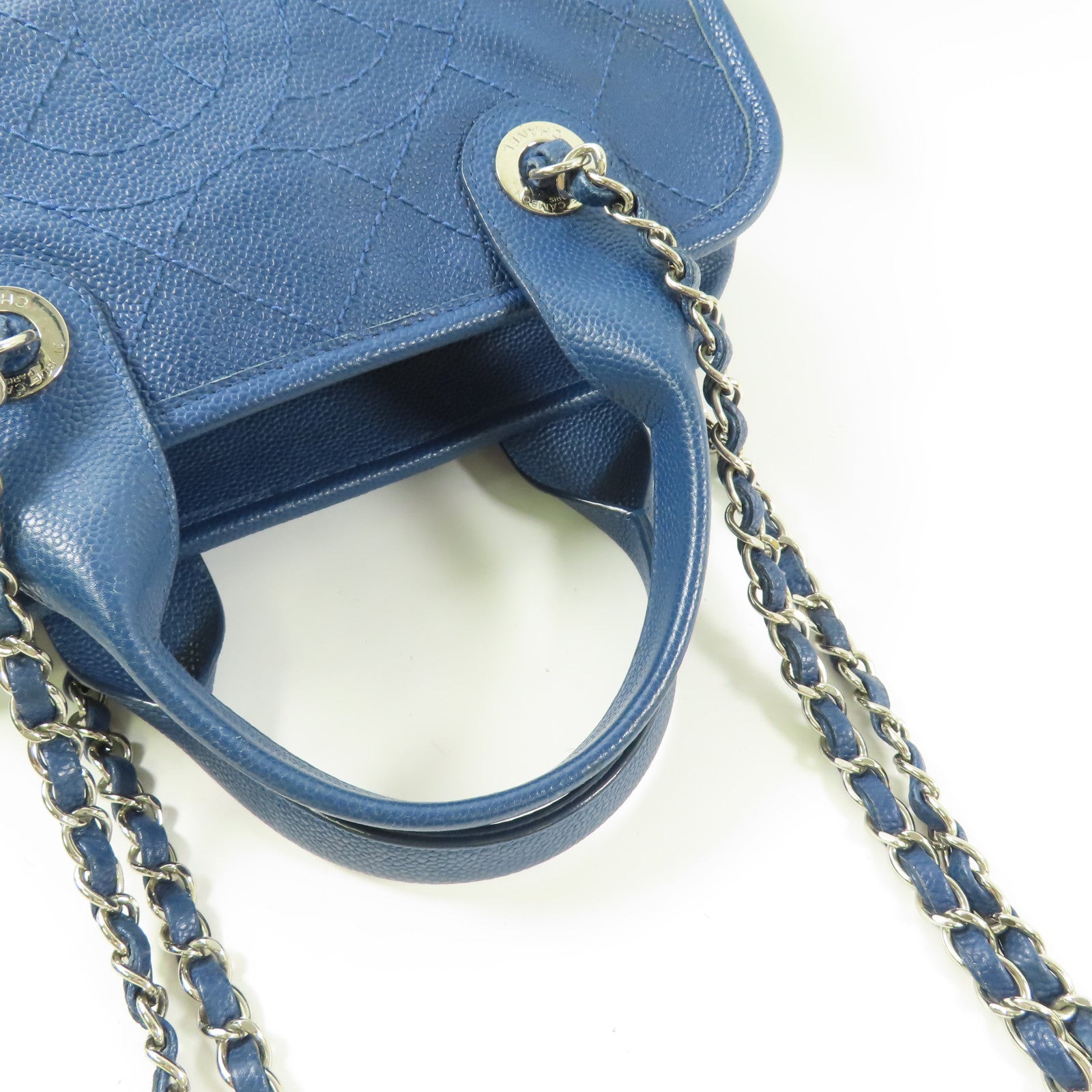 CHANEL 【激減優惠】牛皮皮革2 Way Shoulder銀扣鏈帶手挽肩背兩用袋