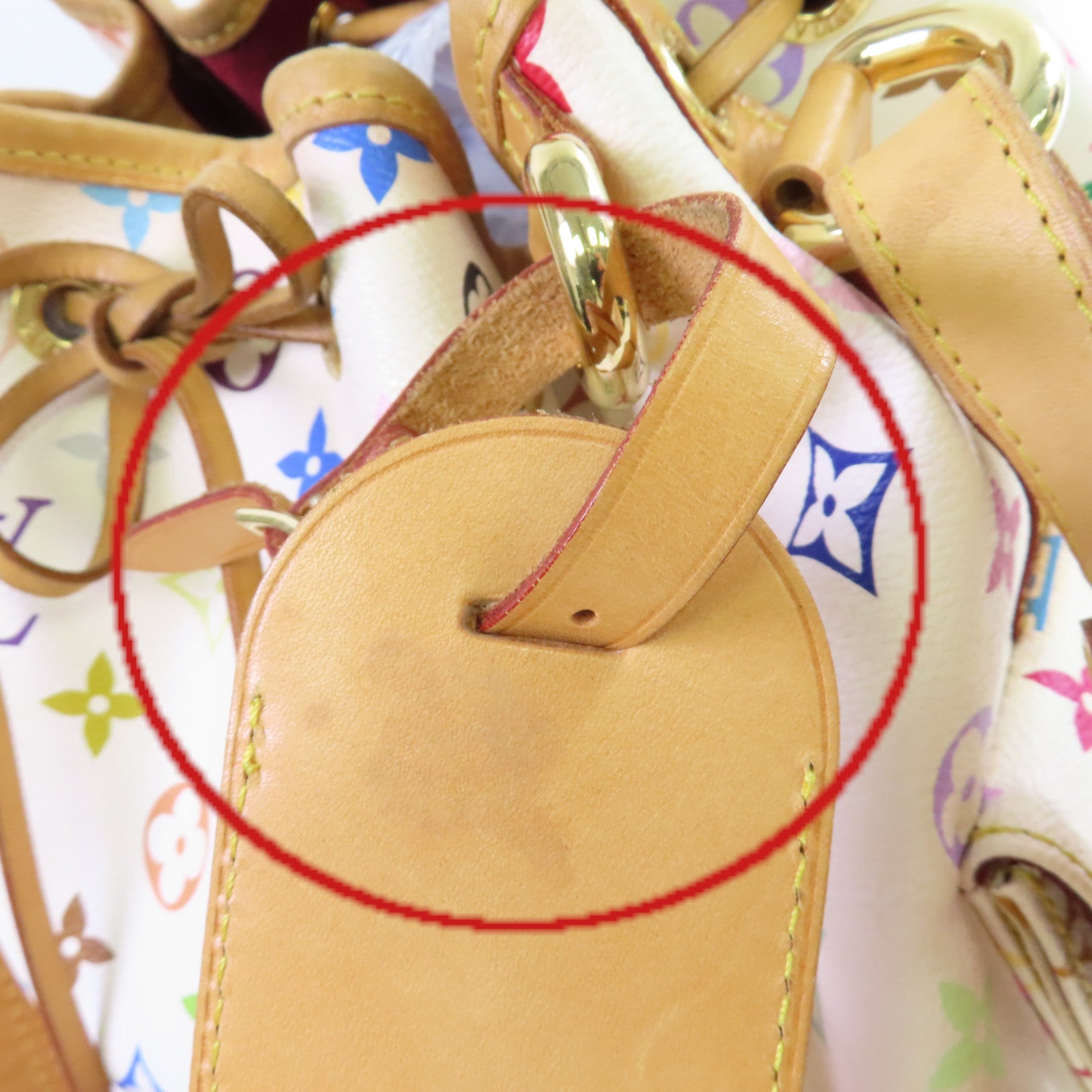 LOUIS VUITTON Monogram Multicolor Petit Noe Shoulder Bag金扣肩背袋白色/彩色