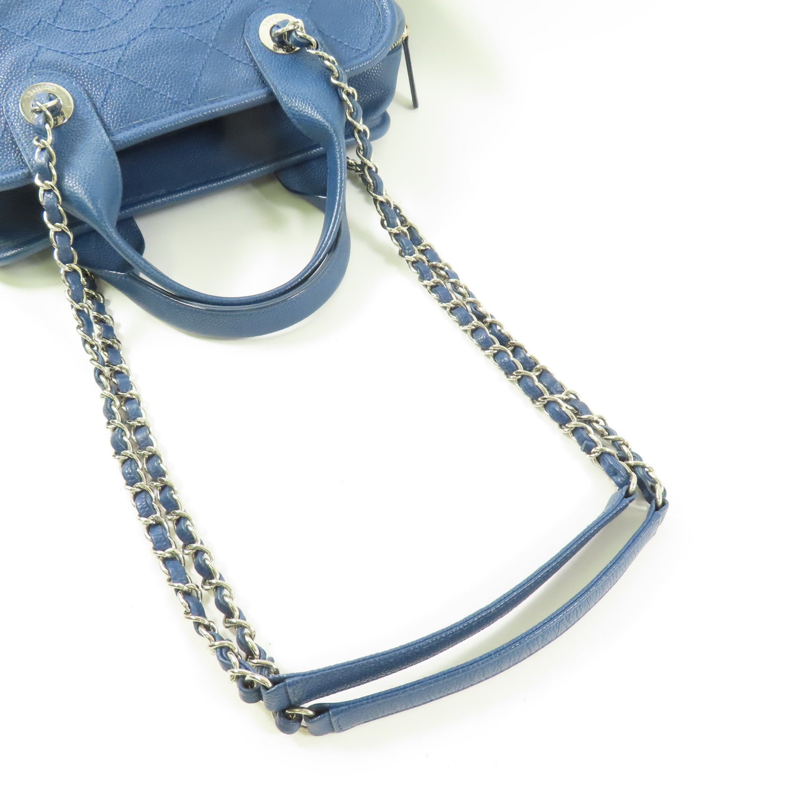 CHANEL 【激減優惠】牛皮皮革2 Way Shoulder銀扣鏈帶手挽肩背兩用袋