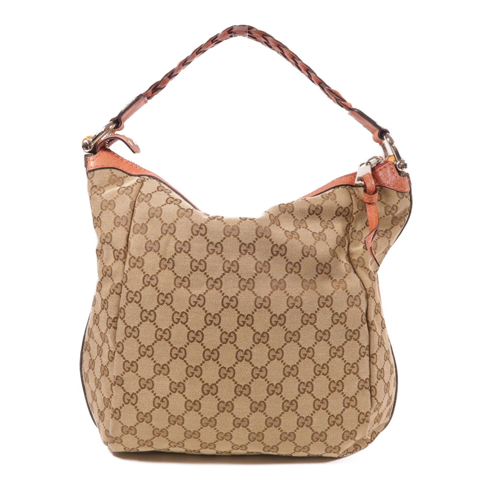 GUCCI 帆布Shoulder Bag銀扣肩背袋