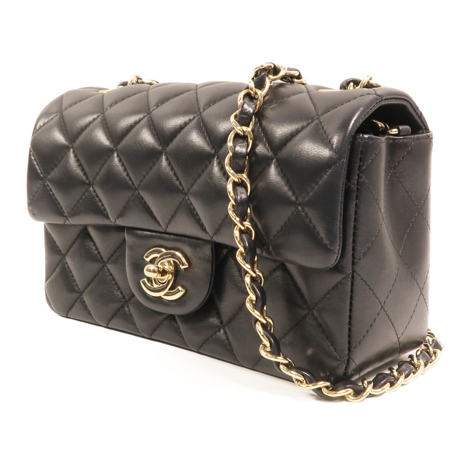 CHANEL 羊皮皮革Classic 20金扣鏈帶肩背袋
