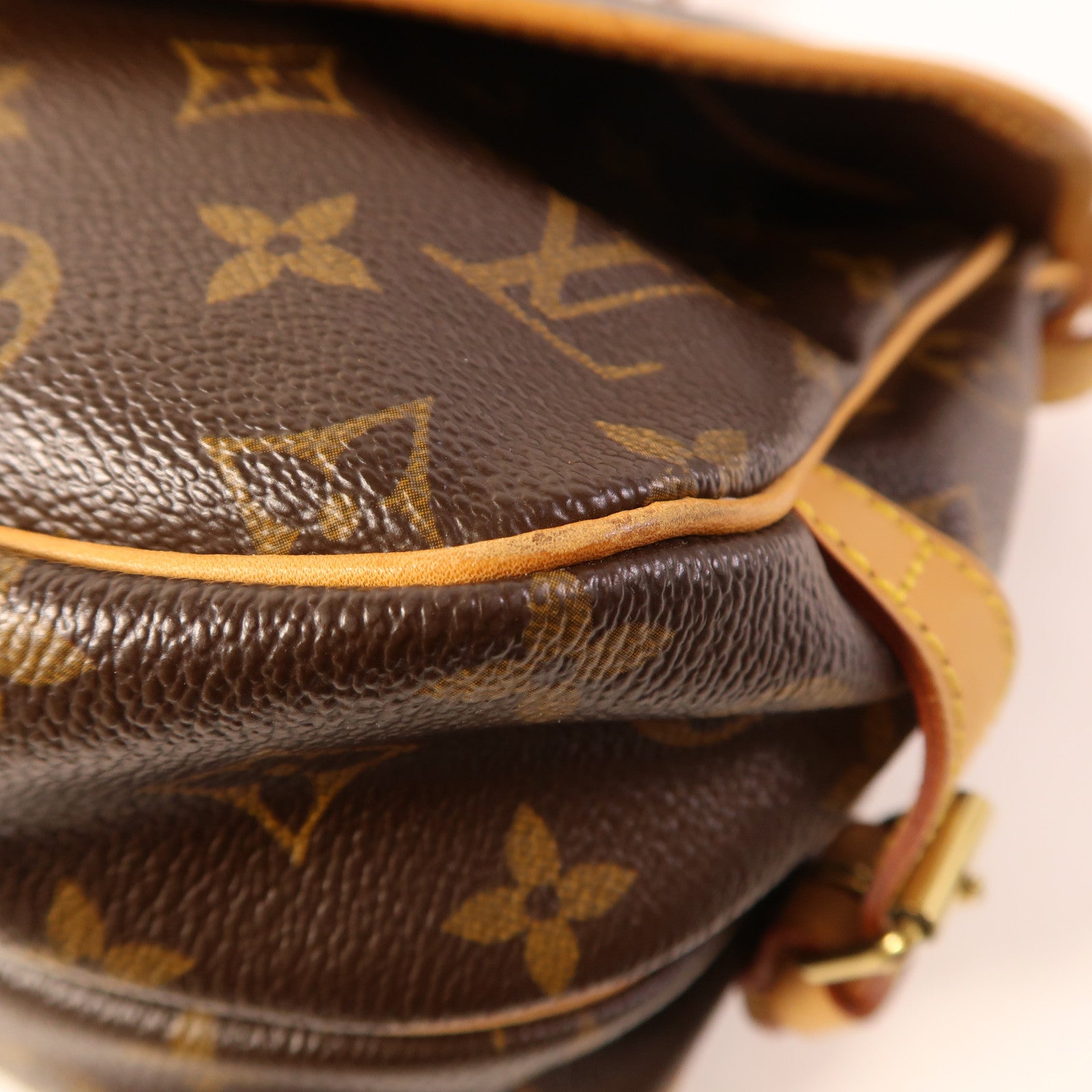 LOUIS VUITTON Monogram Saumur 30金扣肩背袋棕色